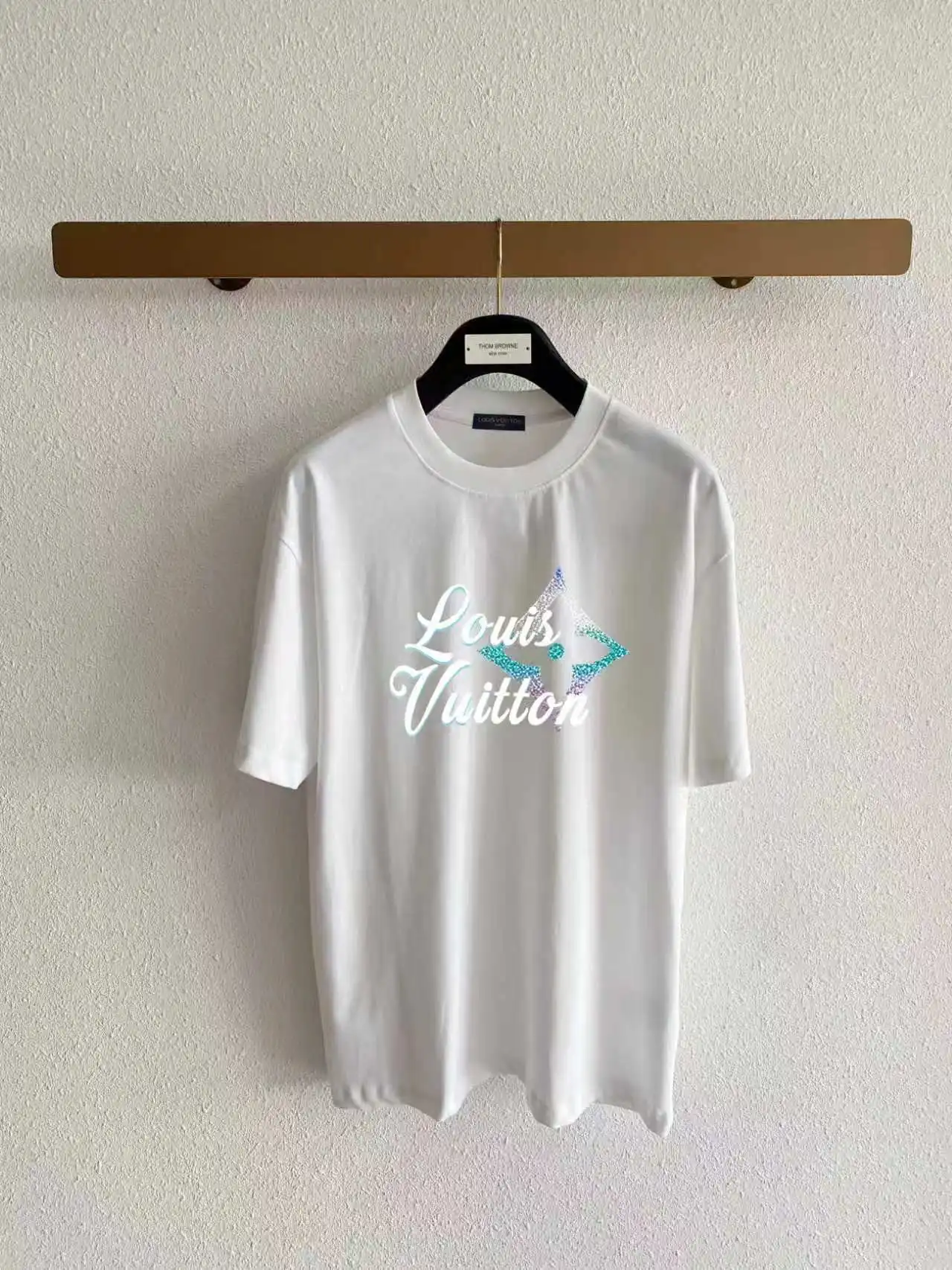 Gradient Script Logo Cotton T-Shirt D13521618