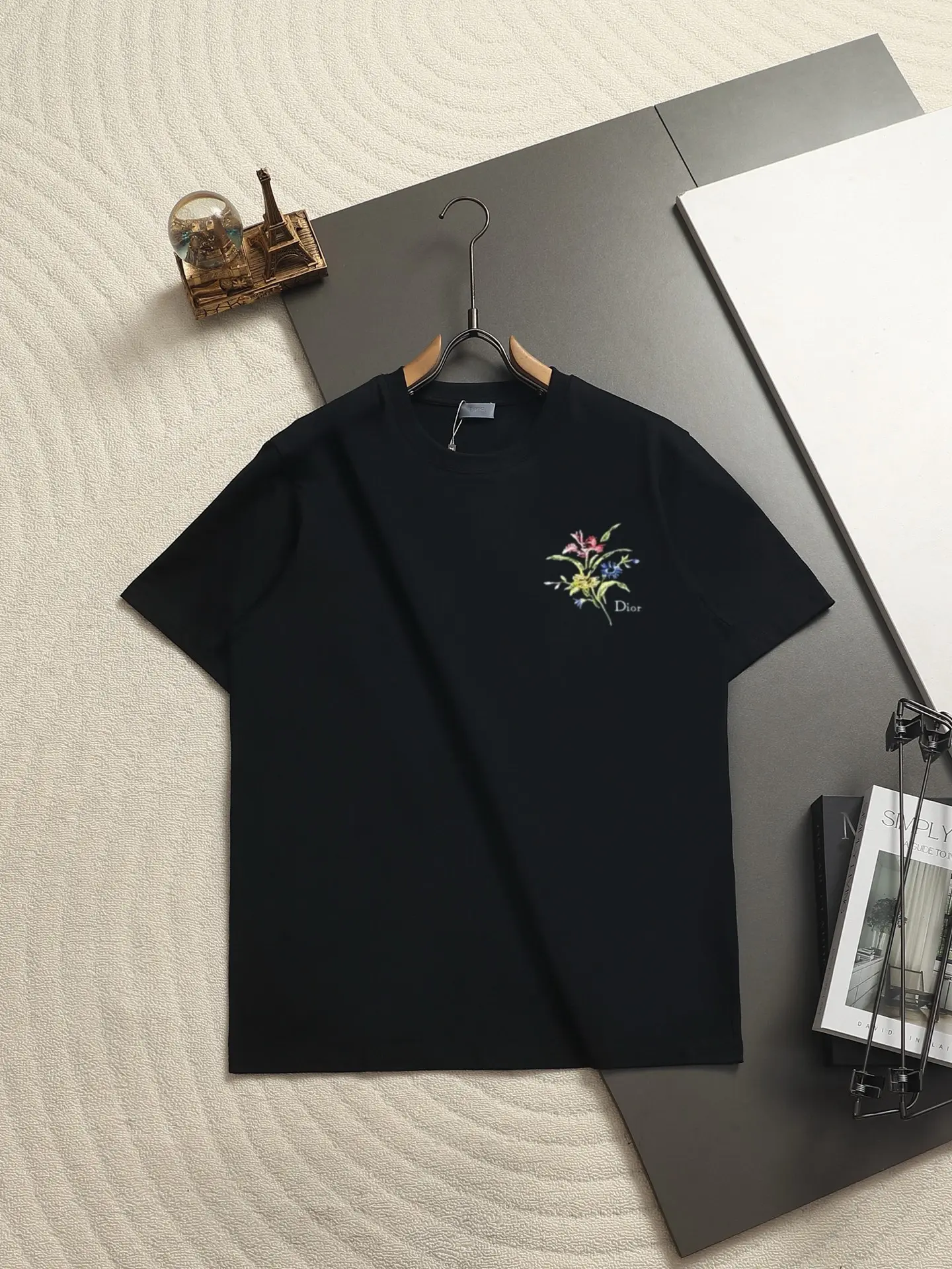 Floral Logo Embroidery Crew-Neck T-Shirt D13521460