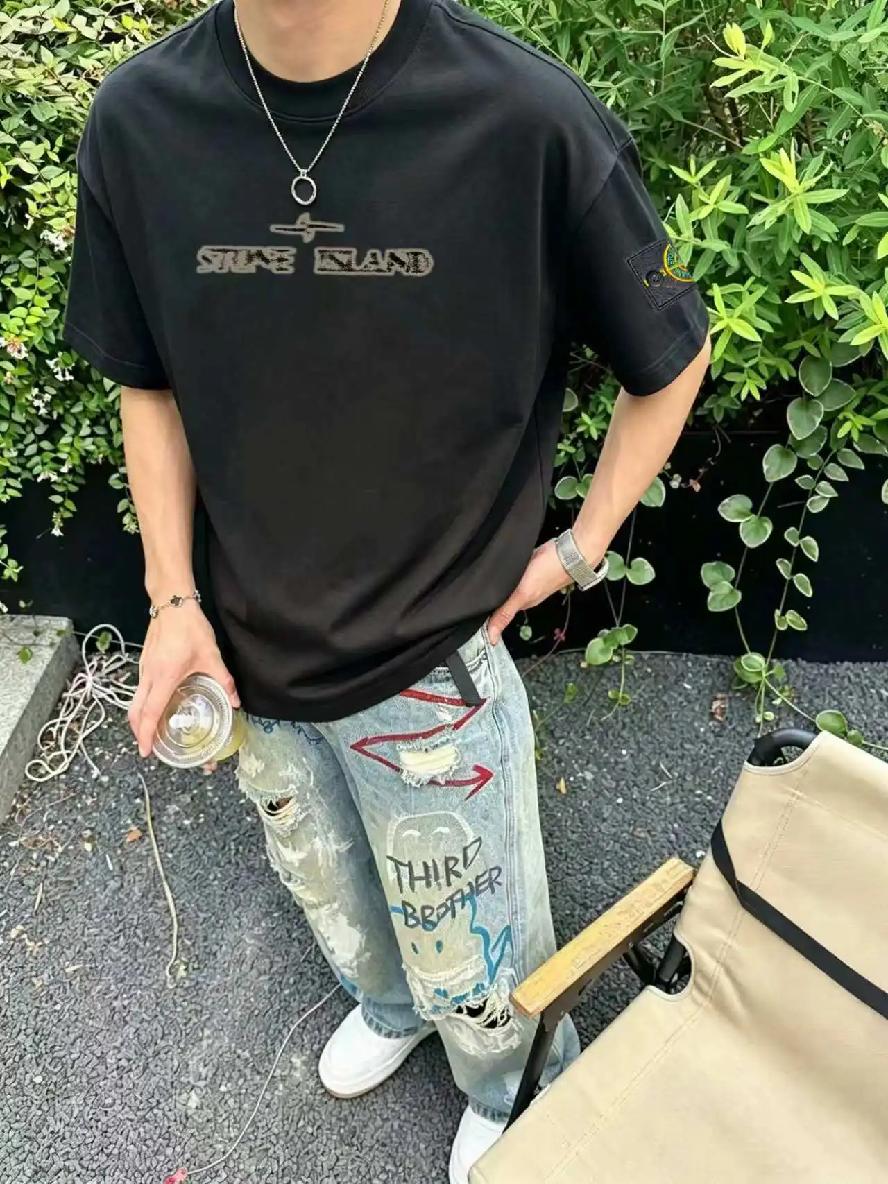 Phantom Logo Graphic Cotton T-Shirt D13521429 — view 5