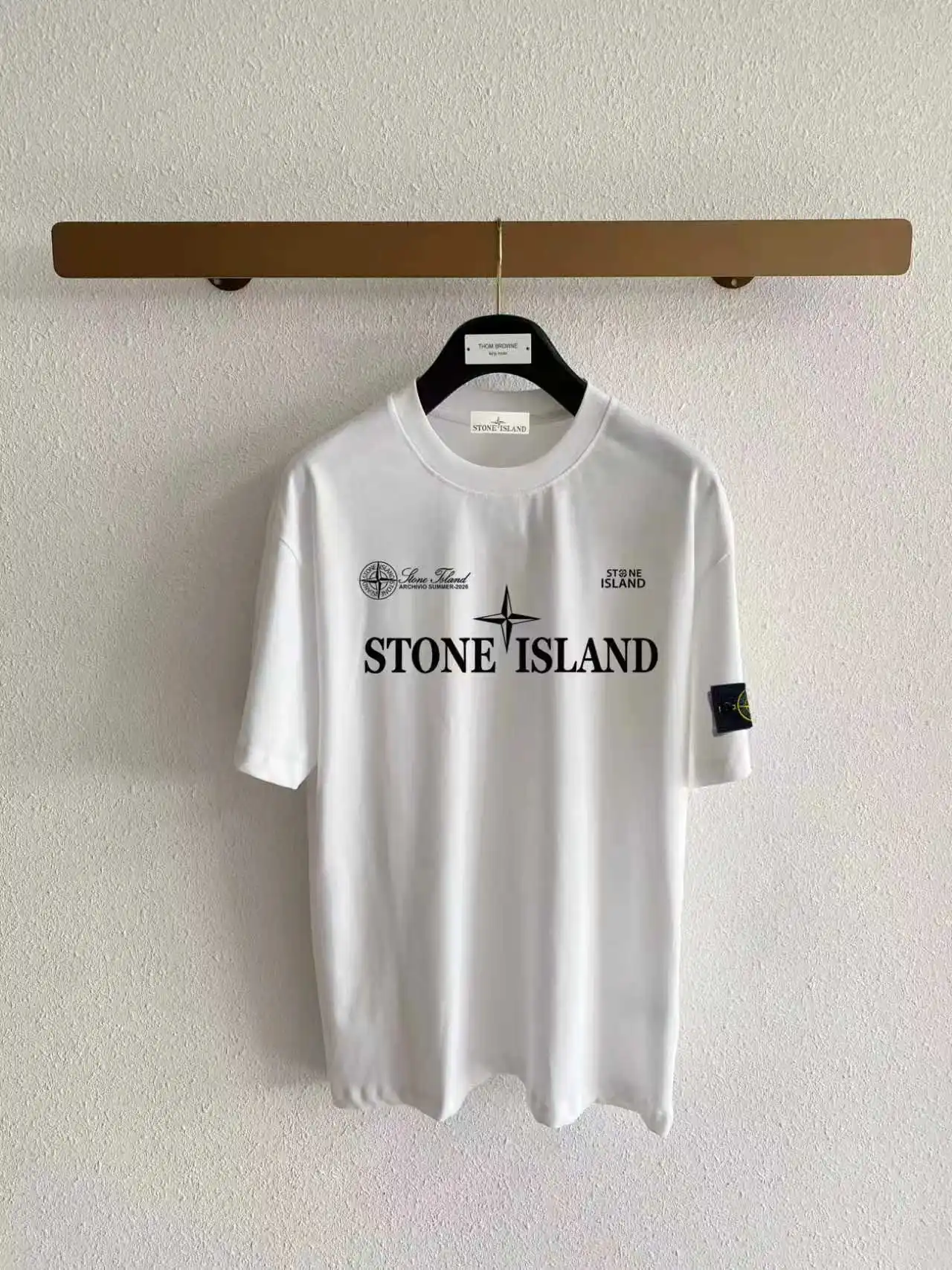 Compass Logo Print Cotton T-Shirt D14021418