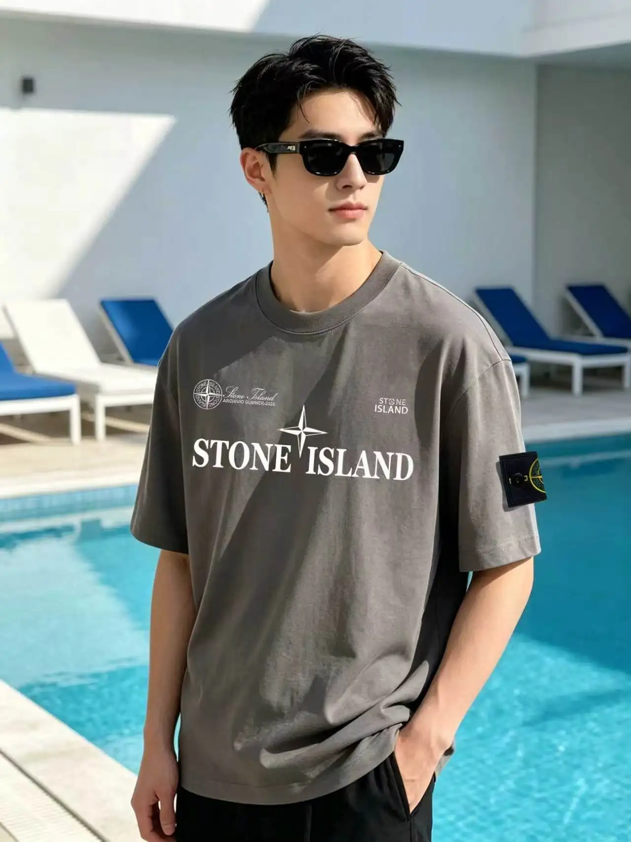 Logo Print Cotton Jersey T-Shirt D14021419 — view 6