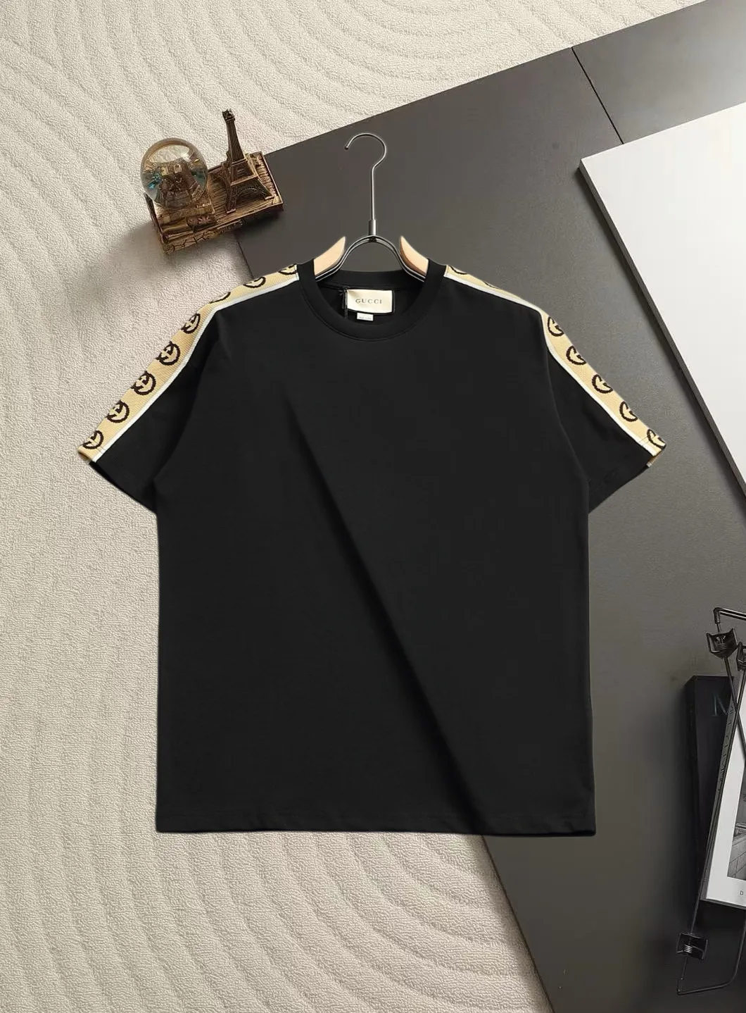 Webbing Trim Logo Print Cotton T-Shirt D13521476