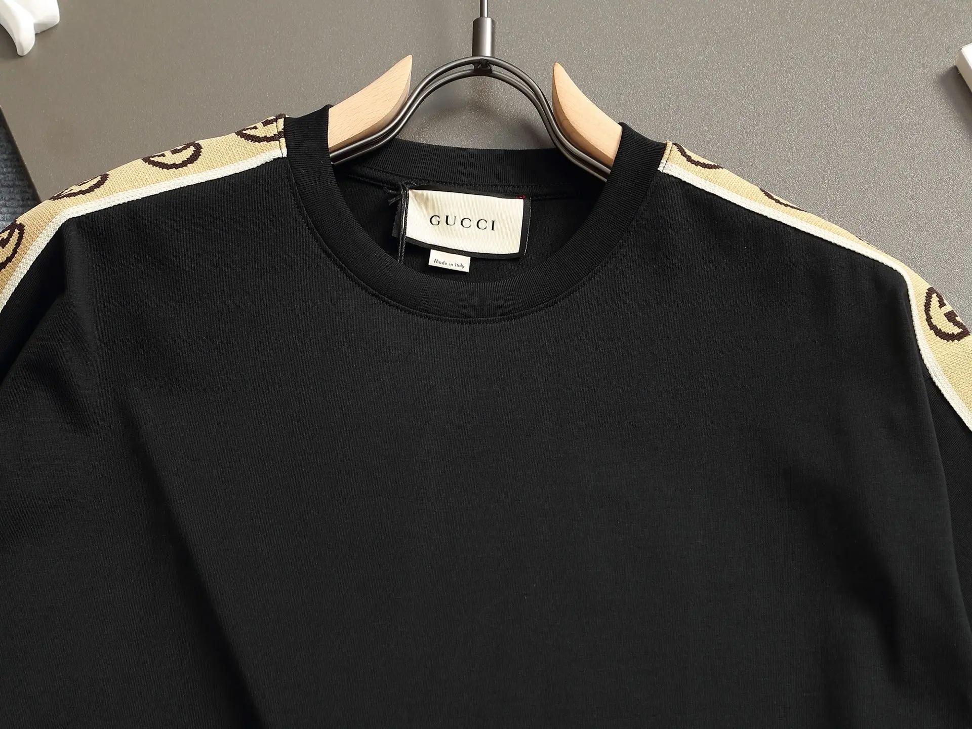 Webbing Trim Logo Print Cotton T-Shirt D13521476 — view 4