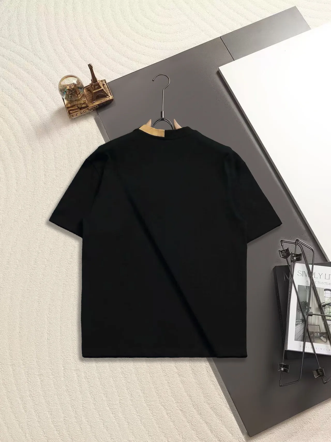 Check-Trim Logo Embroidery Cotton T-Shirt D13521469 — view 5
