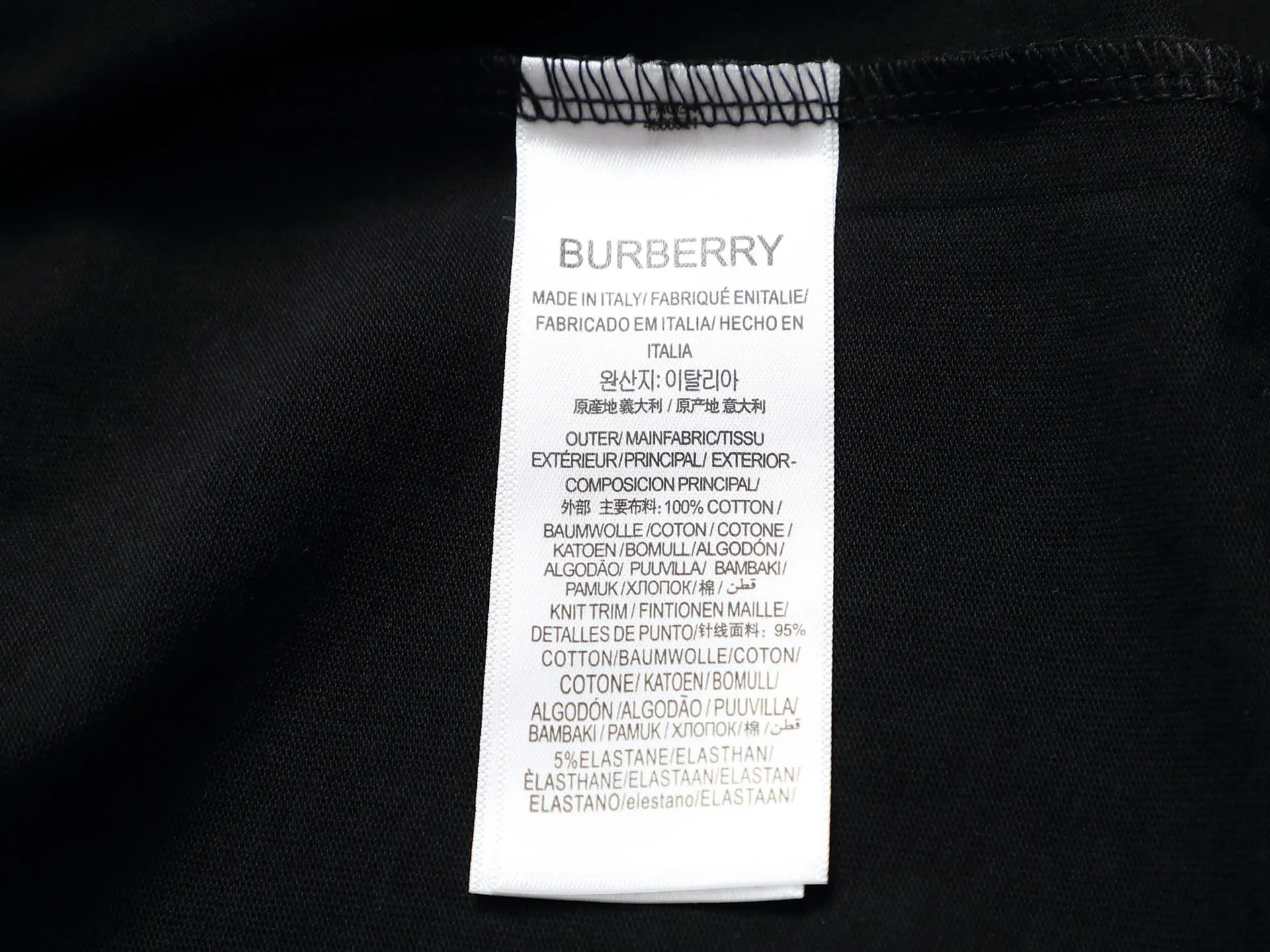 Check-Trim Logo Embroidery Cotton T-Shirt D13521469 — view 7