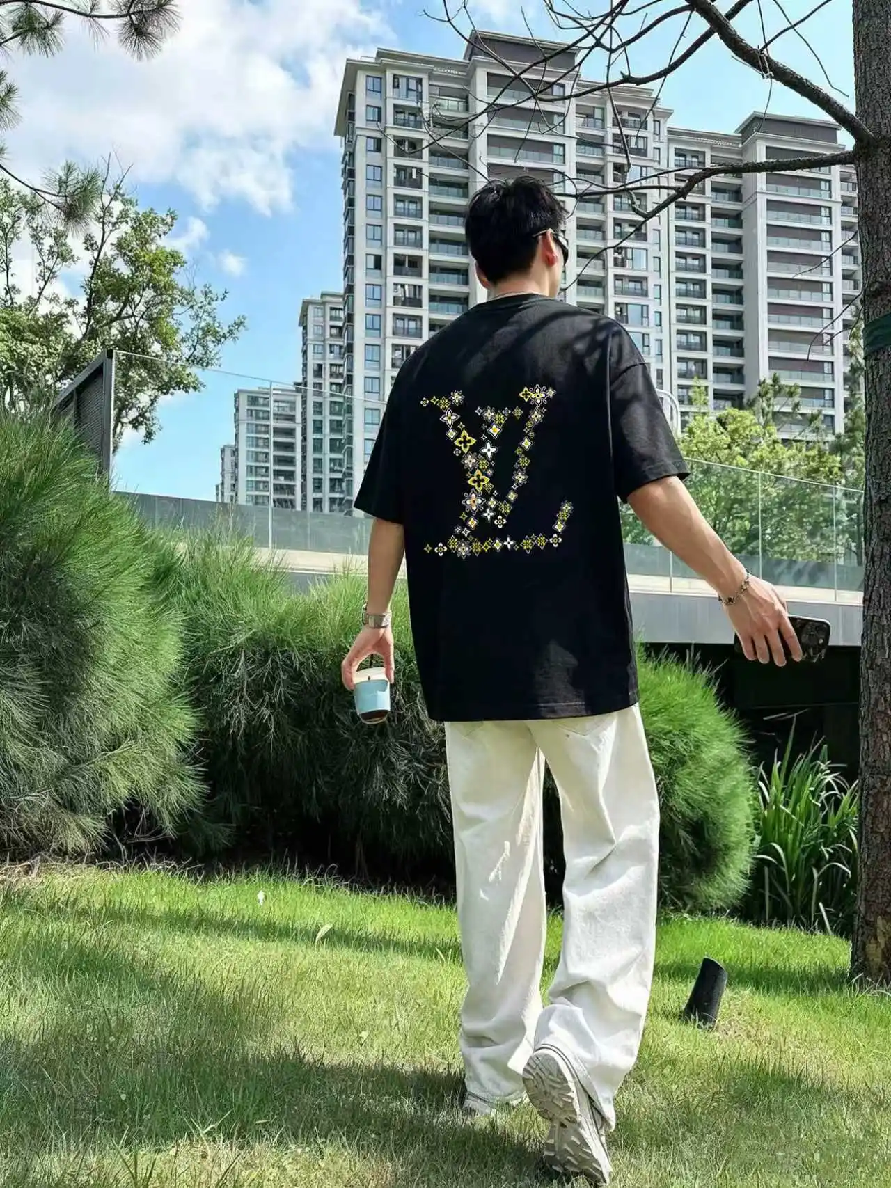 Signature Embroidered Cotton T-Shirt D14021613 — view 6