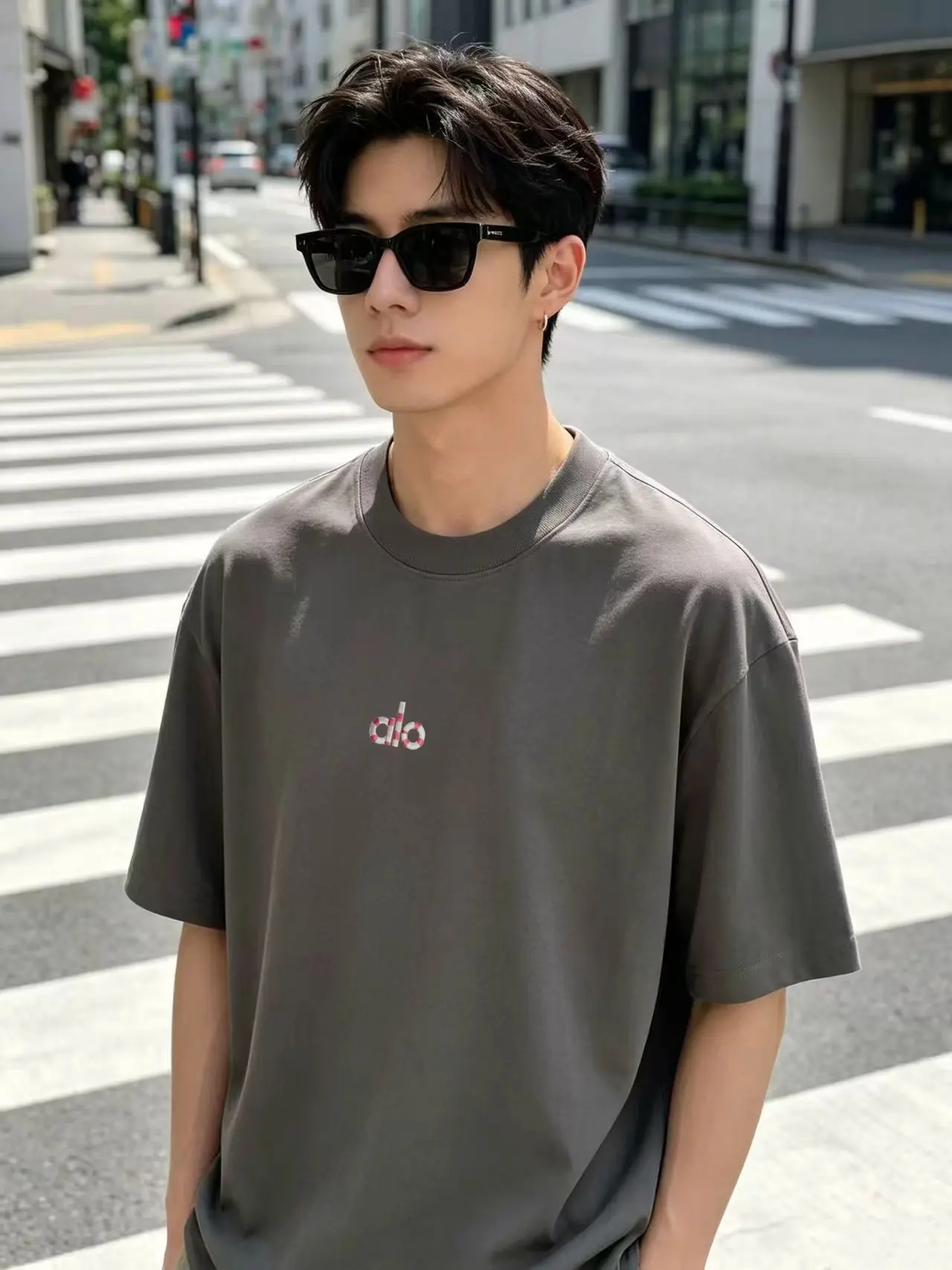 Alo Embroidered Logo Cotton T-Shirt D14021415 — view 5