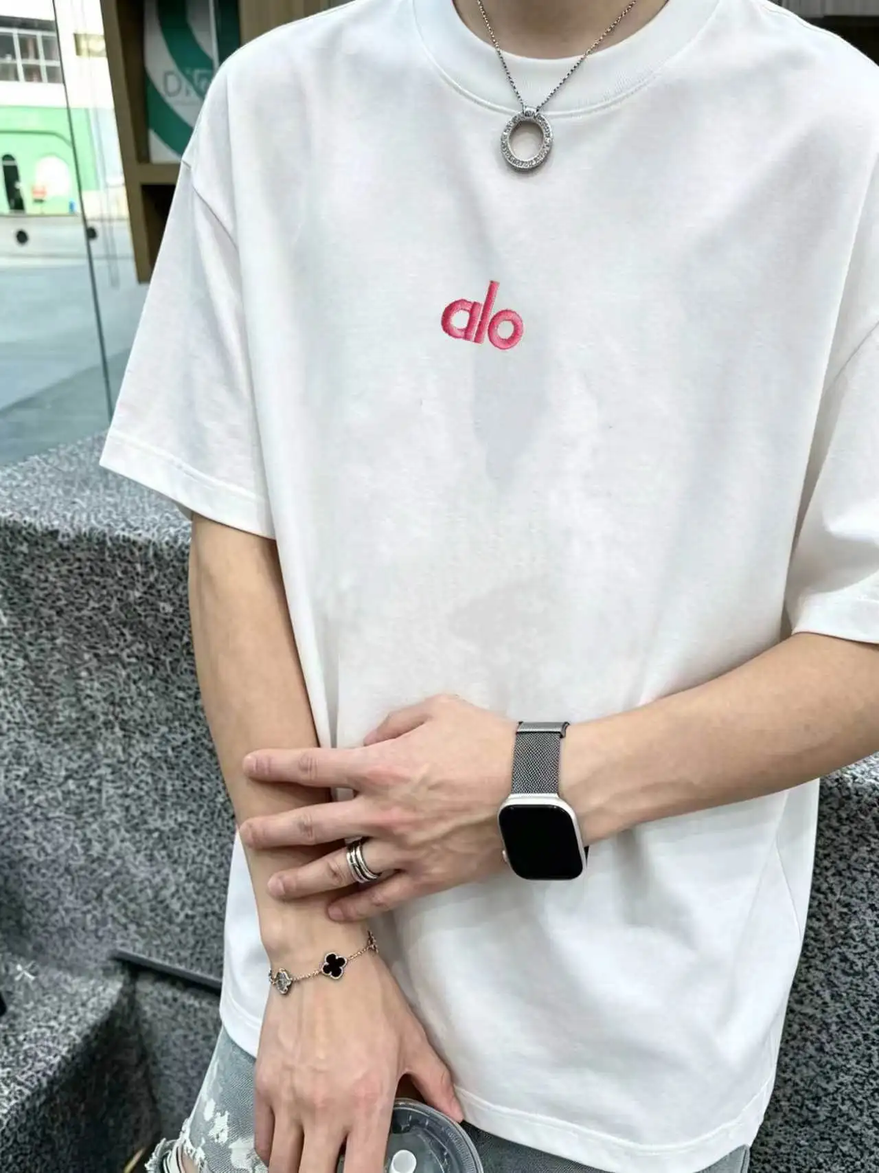 Logo Embroidered Cotton T-Shirt D14021414 — view 5