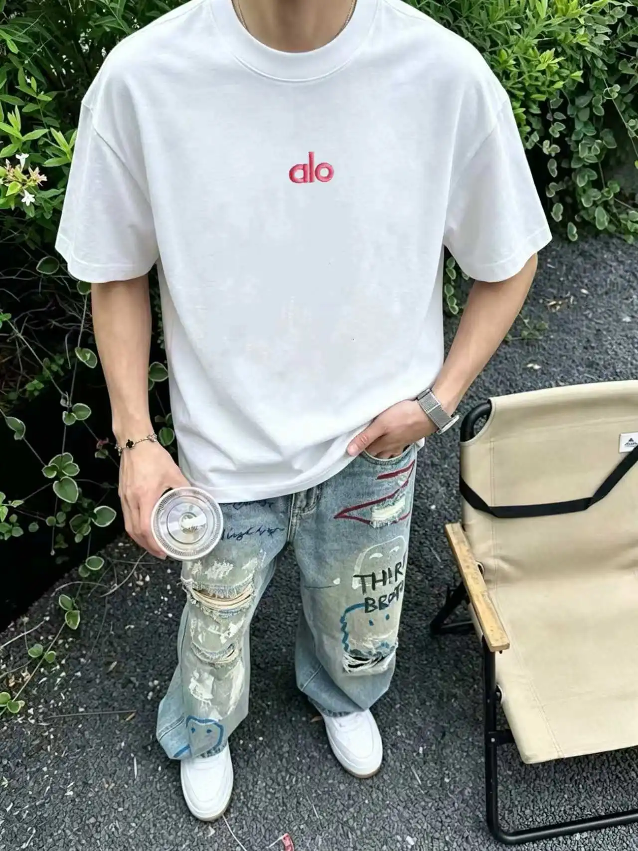 Logo Embroidered Cotton T-Shirt D14021414 — view 6