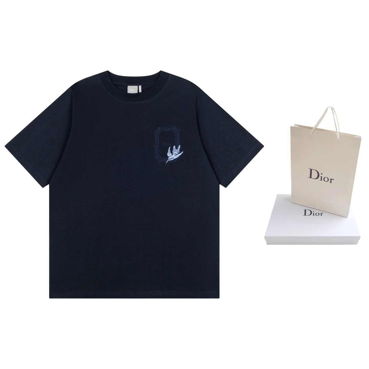 Hummingbird Médaillon Embroidered Cotton T-Shirt D14521161