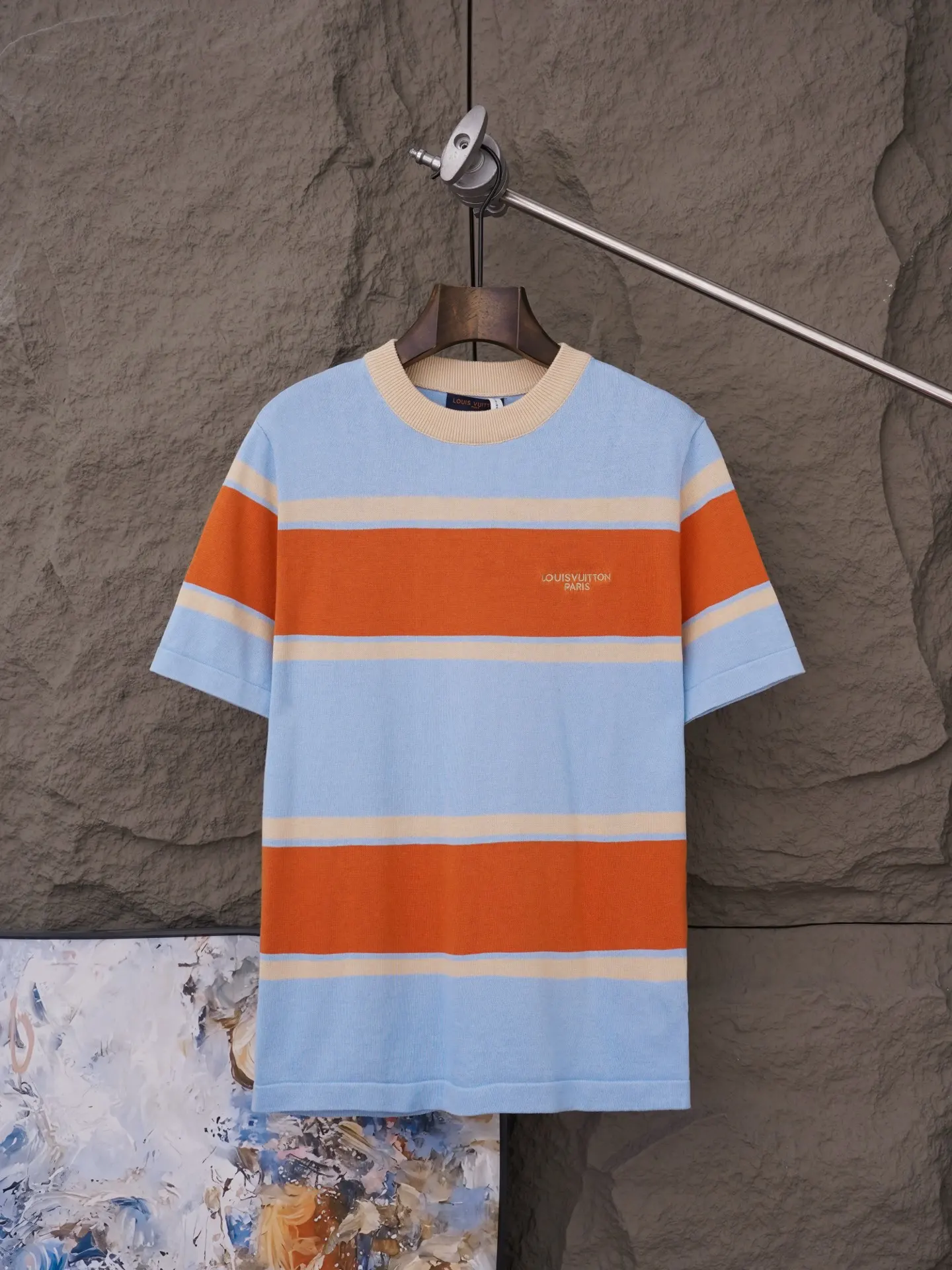 Logo-Embroidered Striped Cotton T-Shirt D15021110