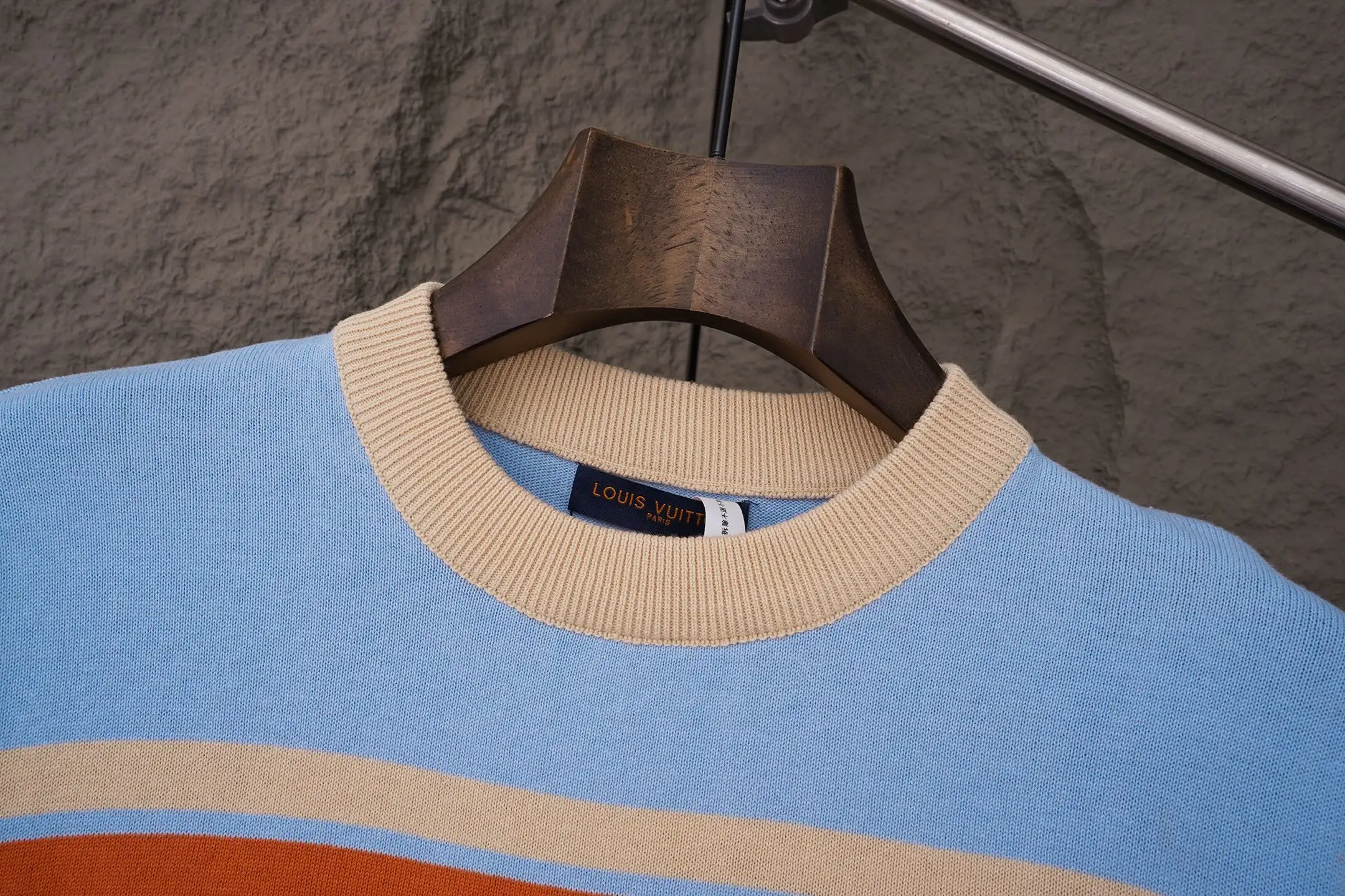Logo-Embroidered Striped Cotton T-Shirt D15021110 — view 5