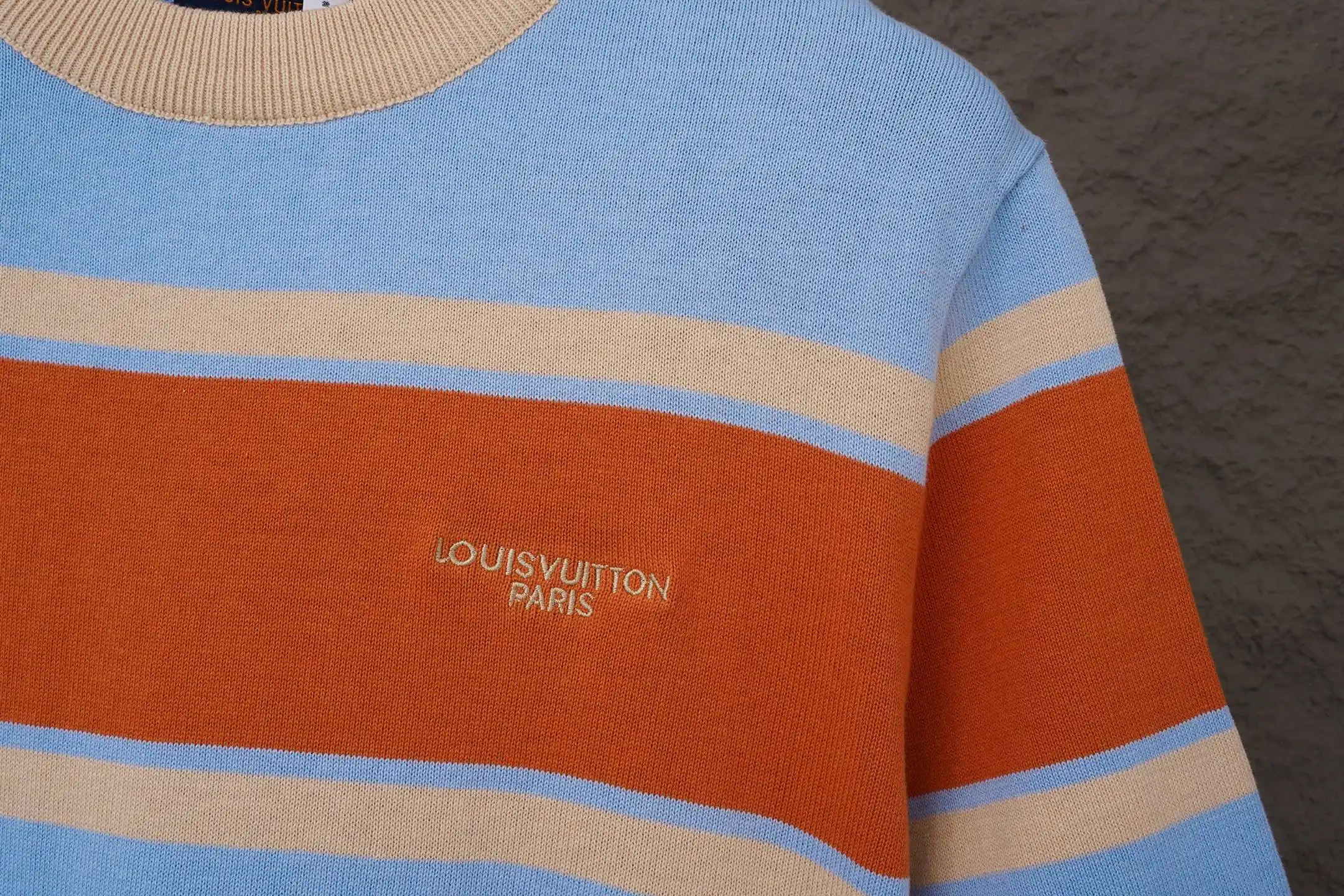 Logo-Embroidered Striped Cotton T-Shirt D15021110 — view 6