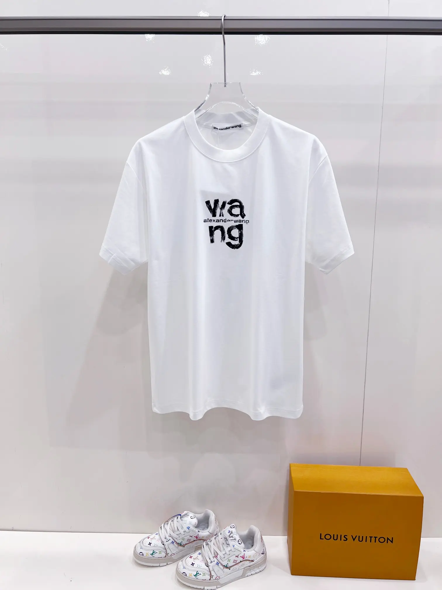 Alexander Wang Brushstroke Logo Cotton T-Shirt D15021441 — view 2