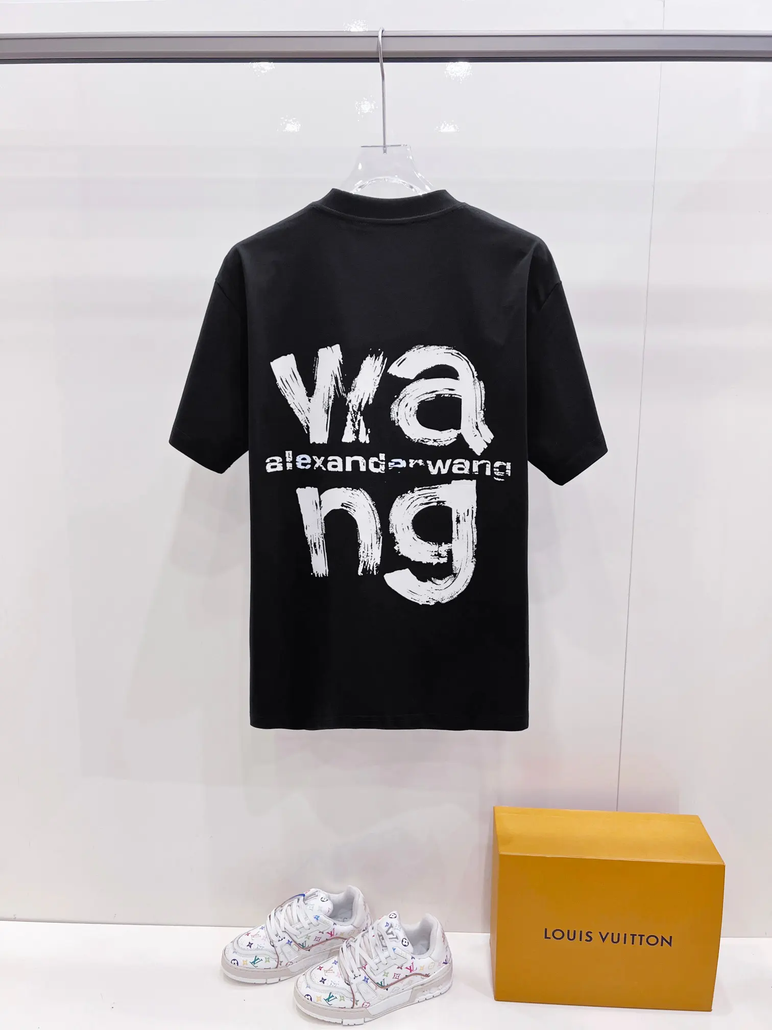 Graffiti Logo Print Cotton T-Shirt D15021440