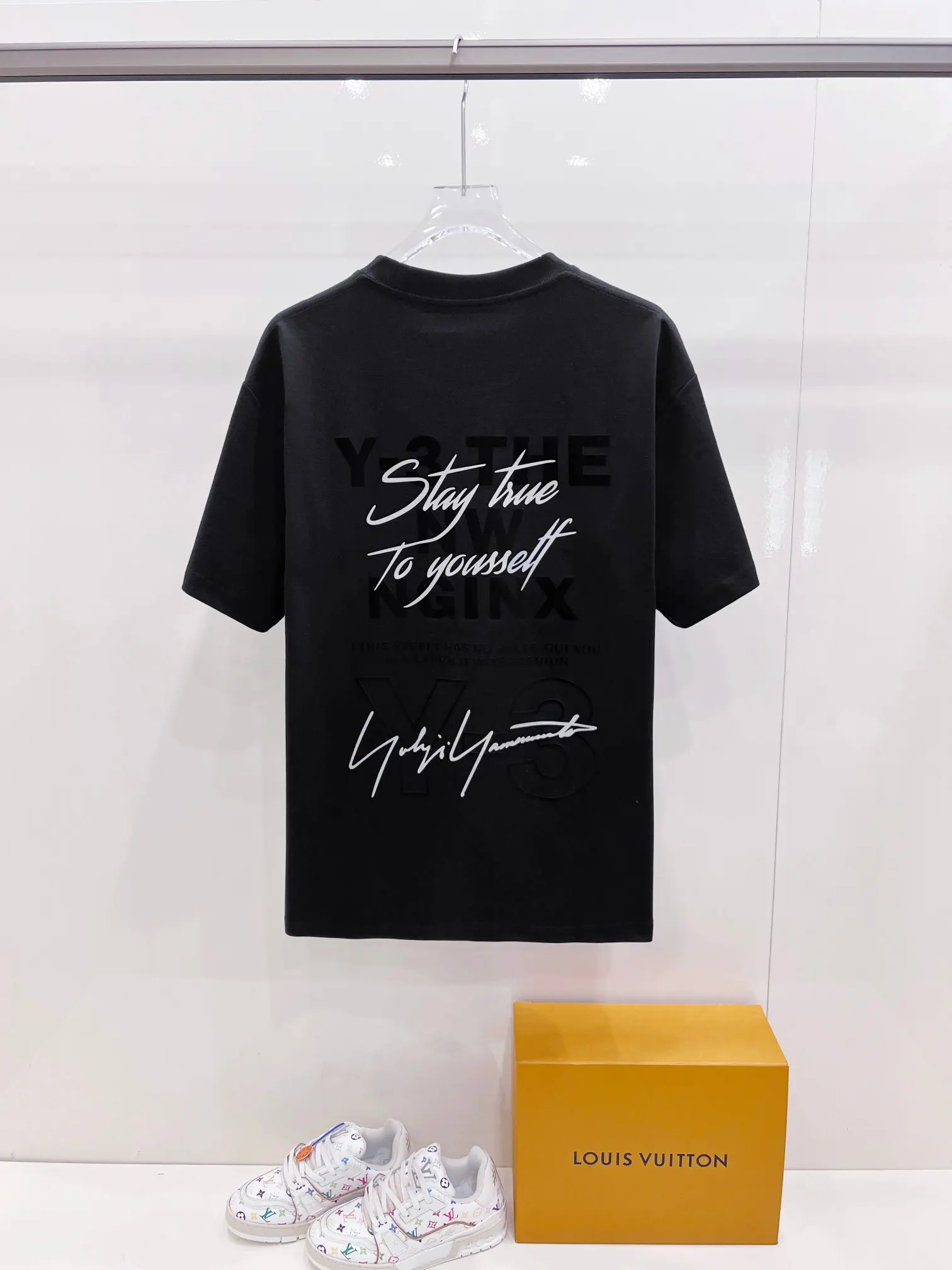 Y-3 Flocked Graphic Cotton-Blend T-Shirt D15021434