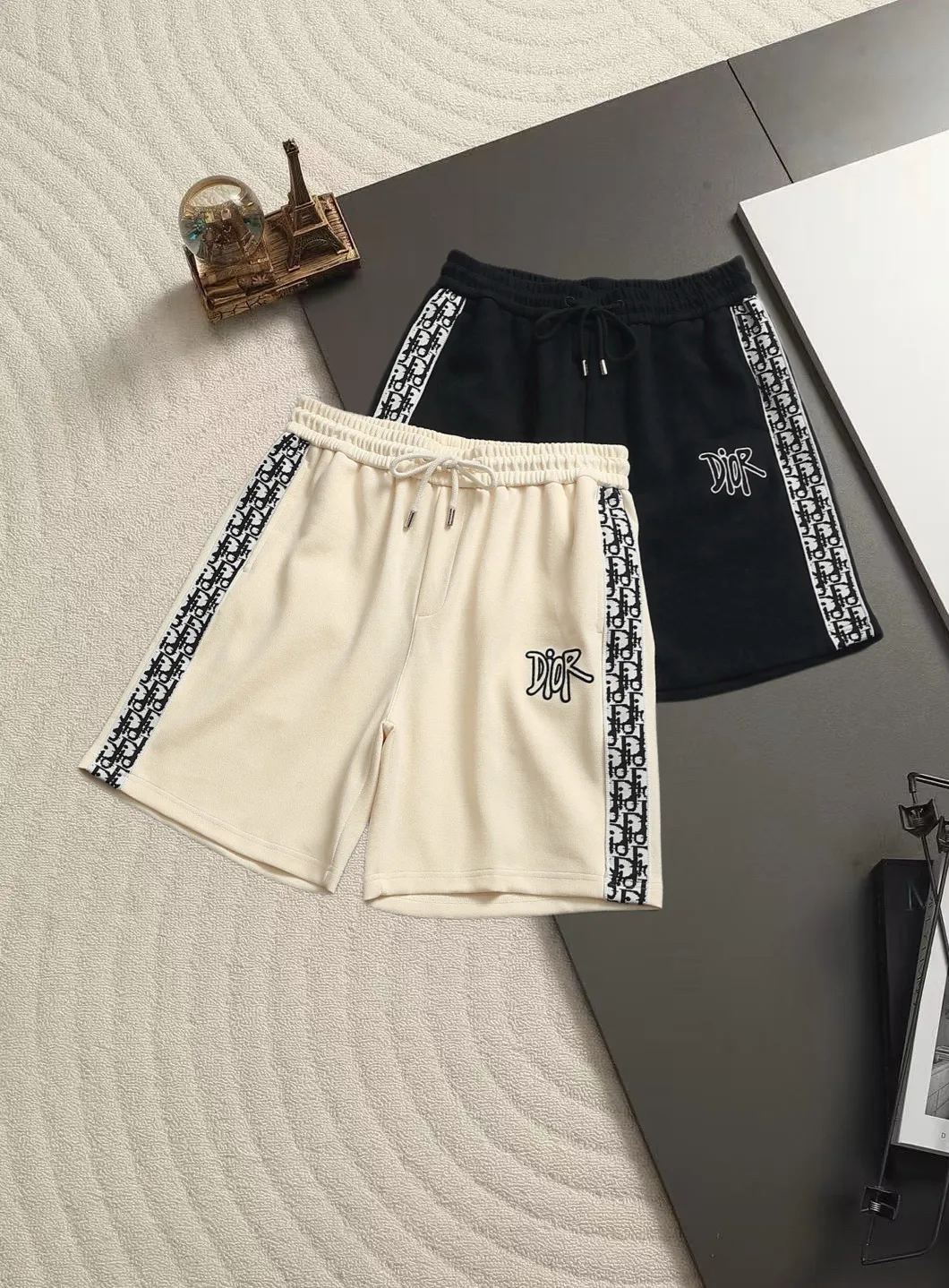 Oblique Logo Tape Cotton-Jersey Shorts D15521477 — view 2