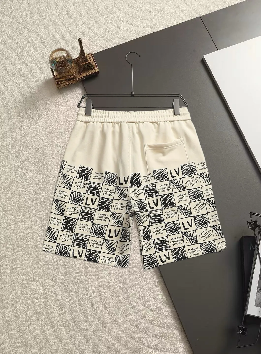 Damier Logo Print French Terry Shorts D15521481 — view 3