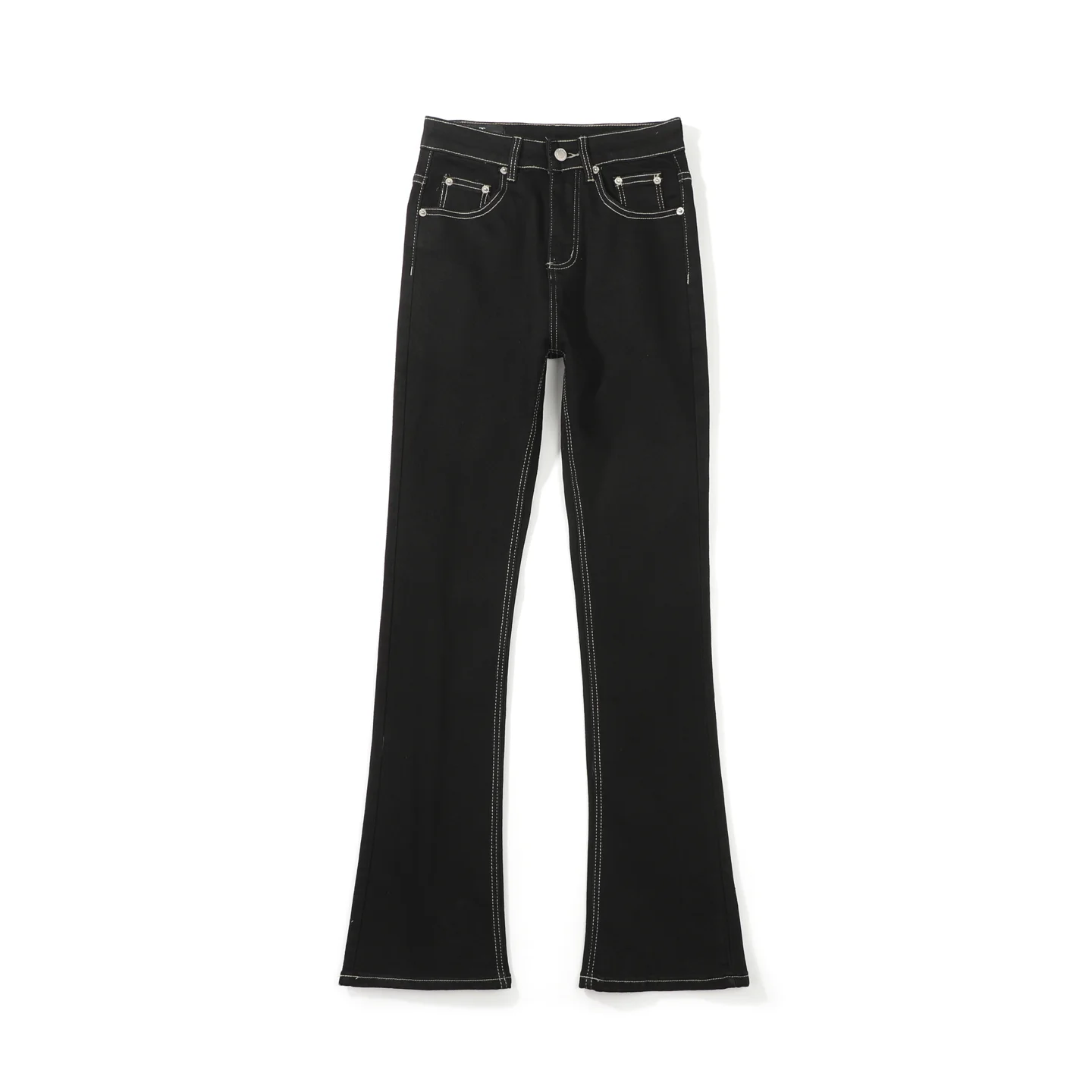 Contrast Stitch Flared Stretch Jeans D16023088 — view 2