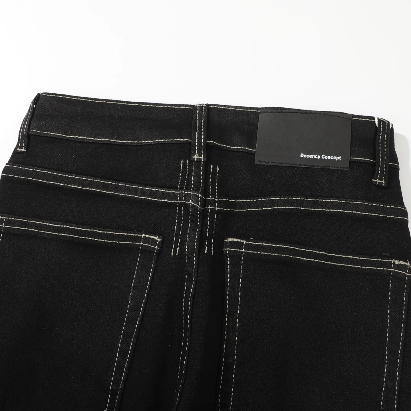 Contrast Stitch Flared Stretch Jeans D16023088 — view 12