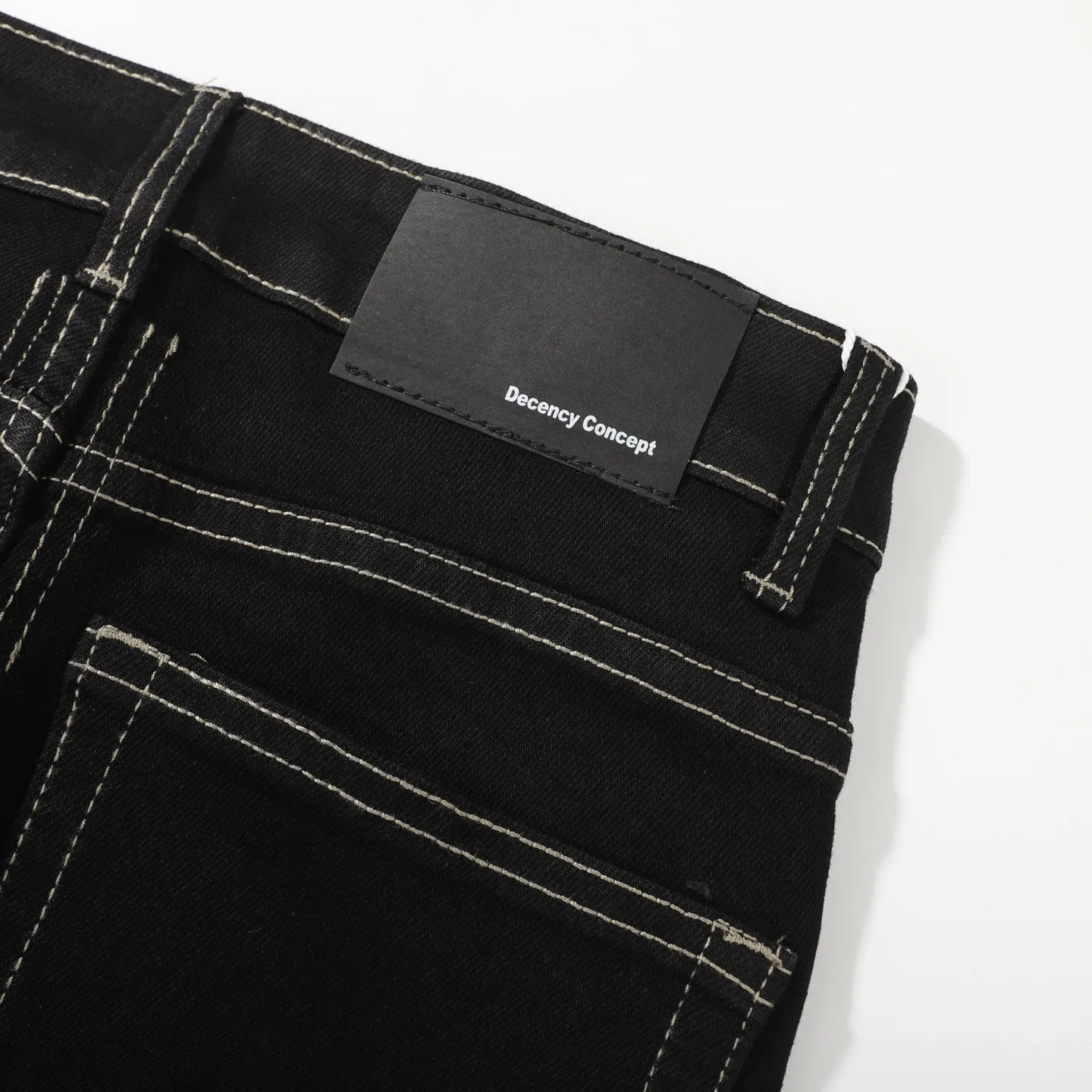 Contrast Stitch Flared Stretch Jeans D16023088 — view 13
