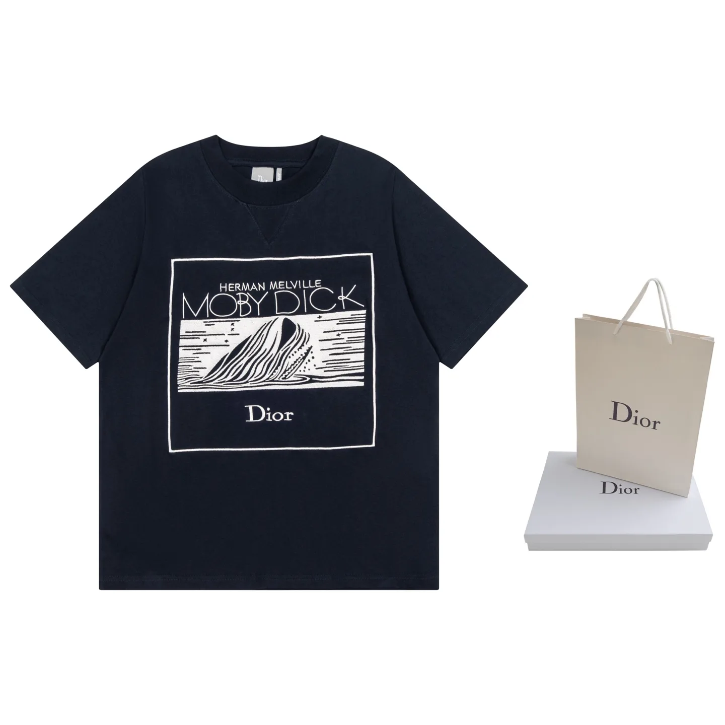 Moby Dick Embroidered Cotton T-Shirt D16021169