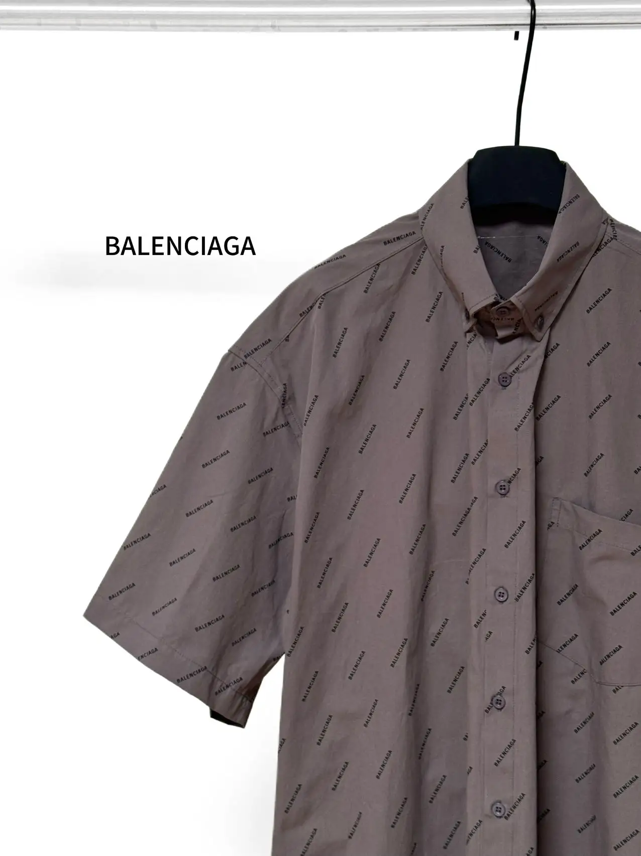 Logo-Print Cotton-Poplin Short-Sleeve Shirt D16521138 — view 3