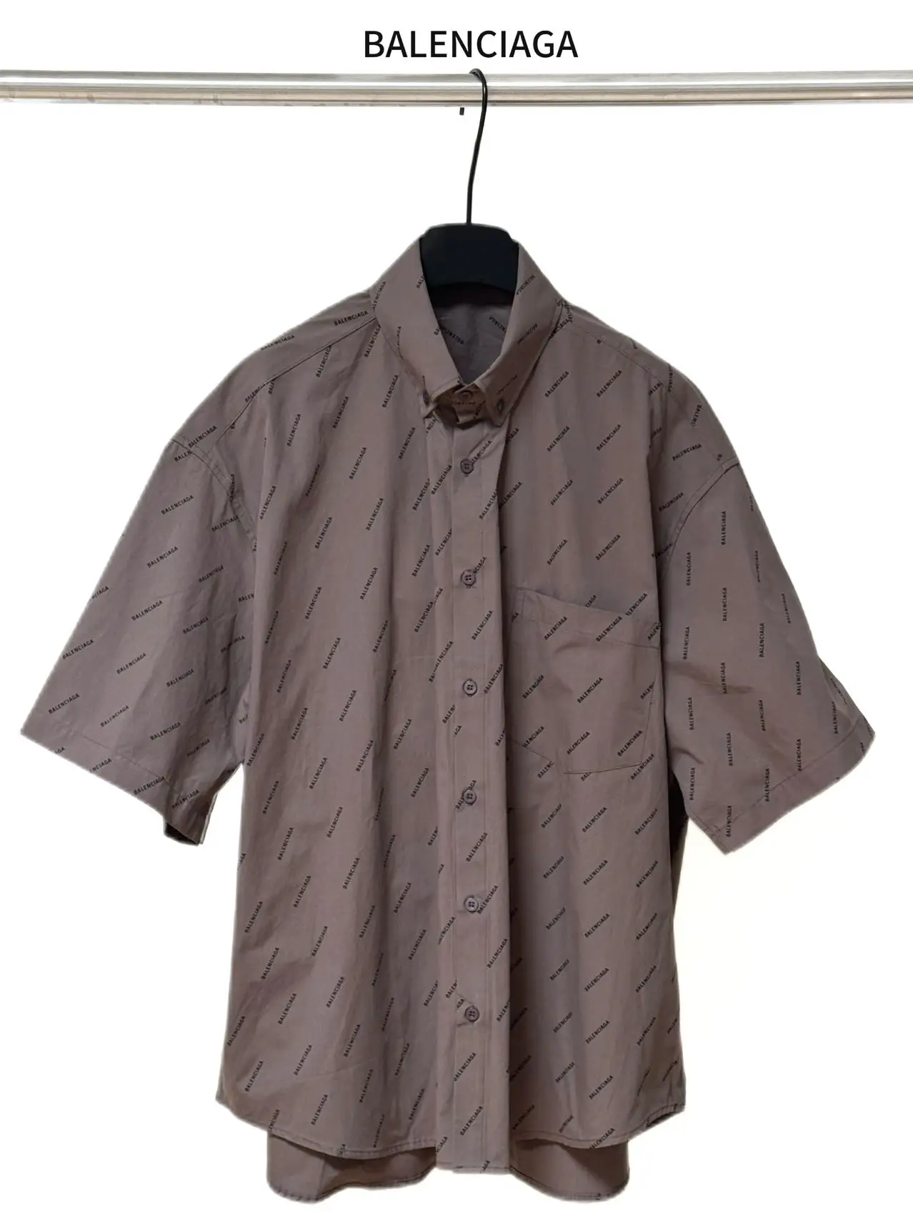 Logo-Print Cotton-Poplin Short-Sleeve Shirt D16521138 — view 9