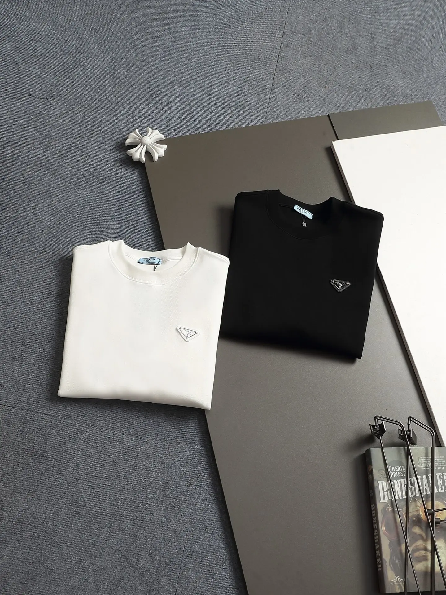 Enamel Triangle Logo Crew-Neck Sweatshirt D17023260 — view 12