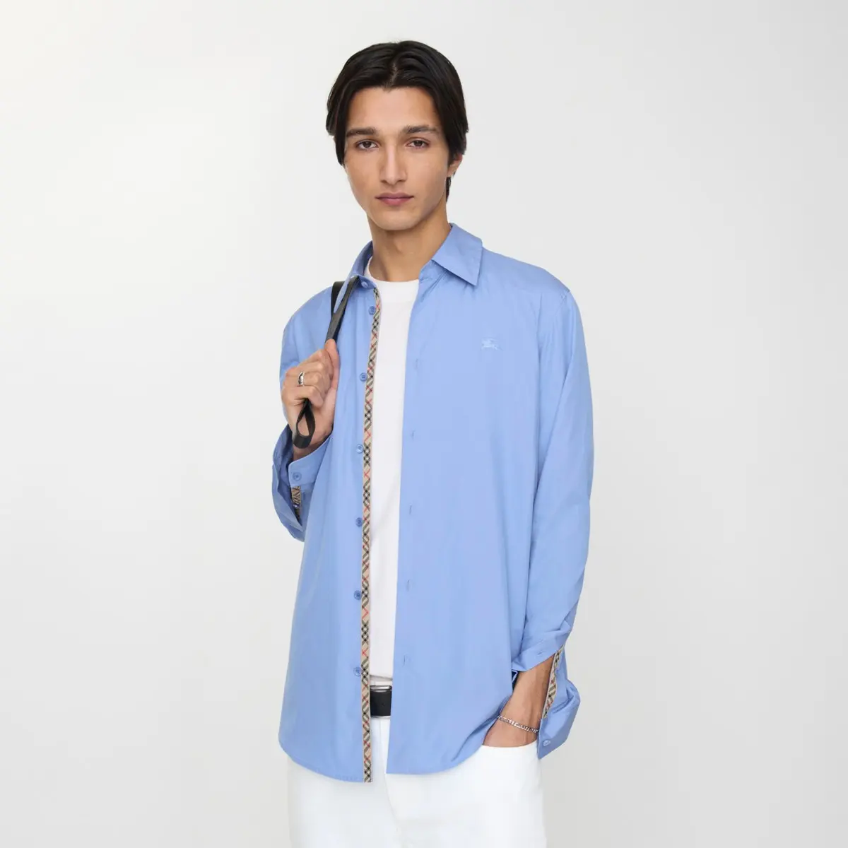 Embroidered Logo Poplin Long-Sleeve Shirt D17022649 — view 5