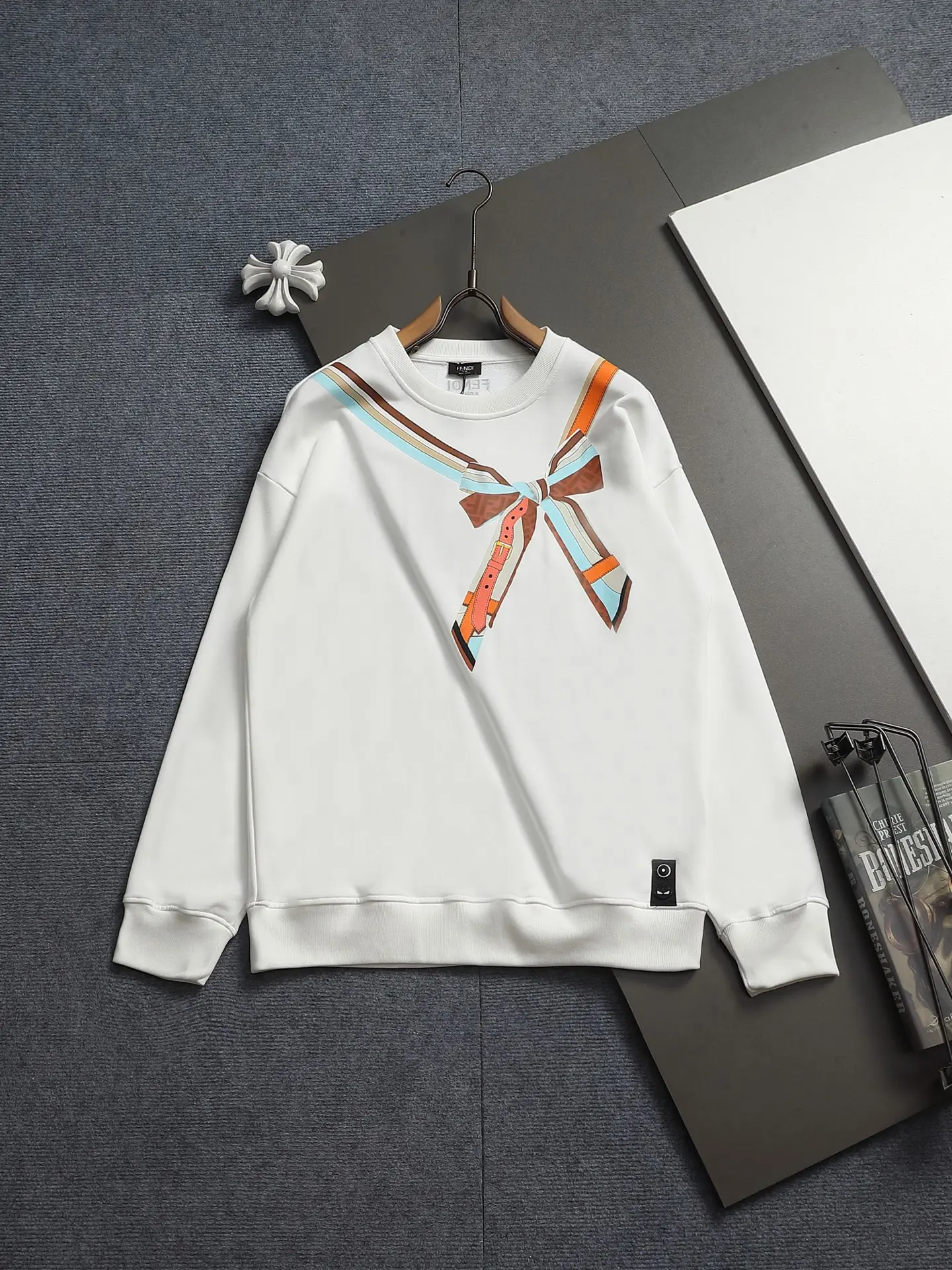 Trompe L'oeil Bow Print Sweatshirt D17023243