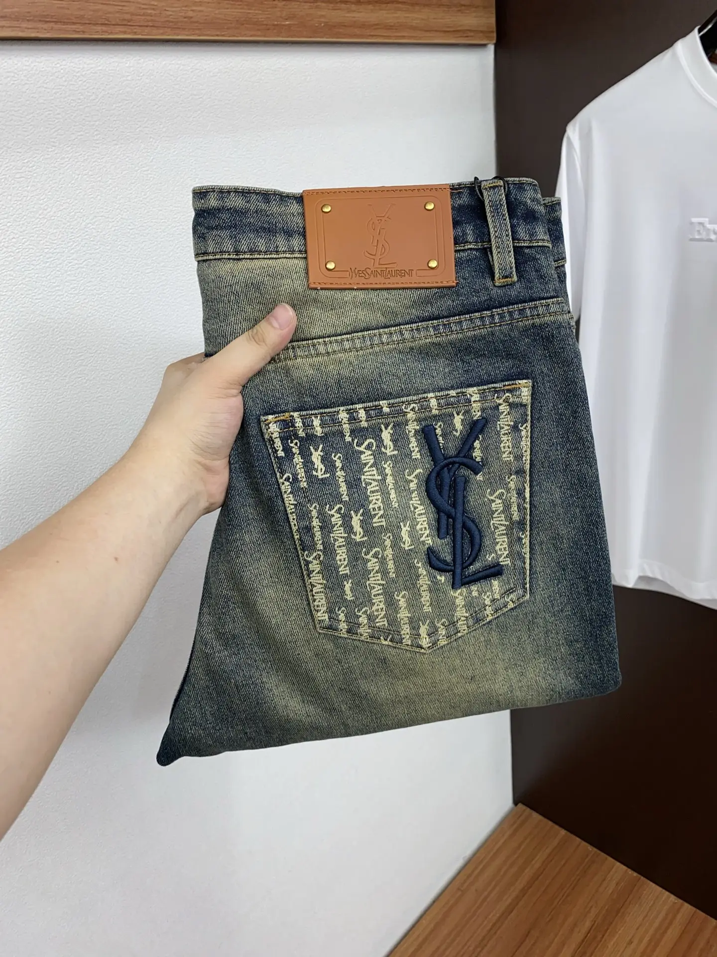 Monogram Embroidered Slim-Fit Straight-Leg Jeans D17523870
