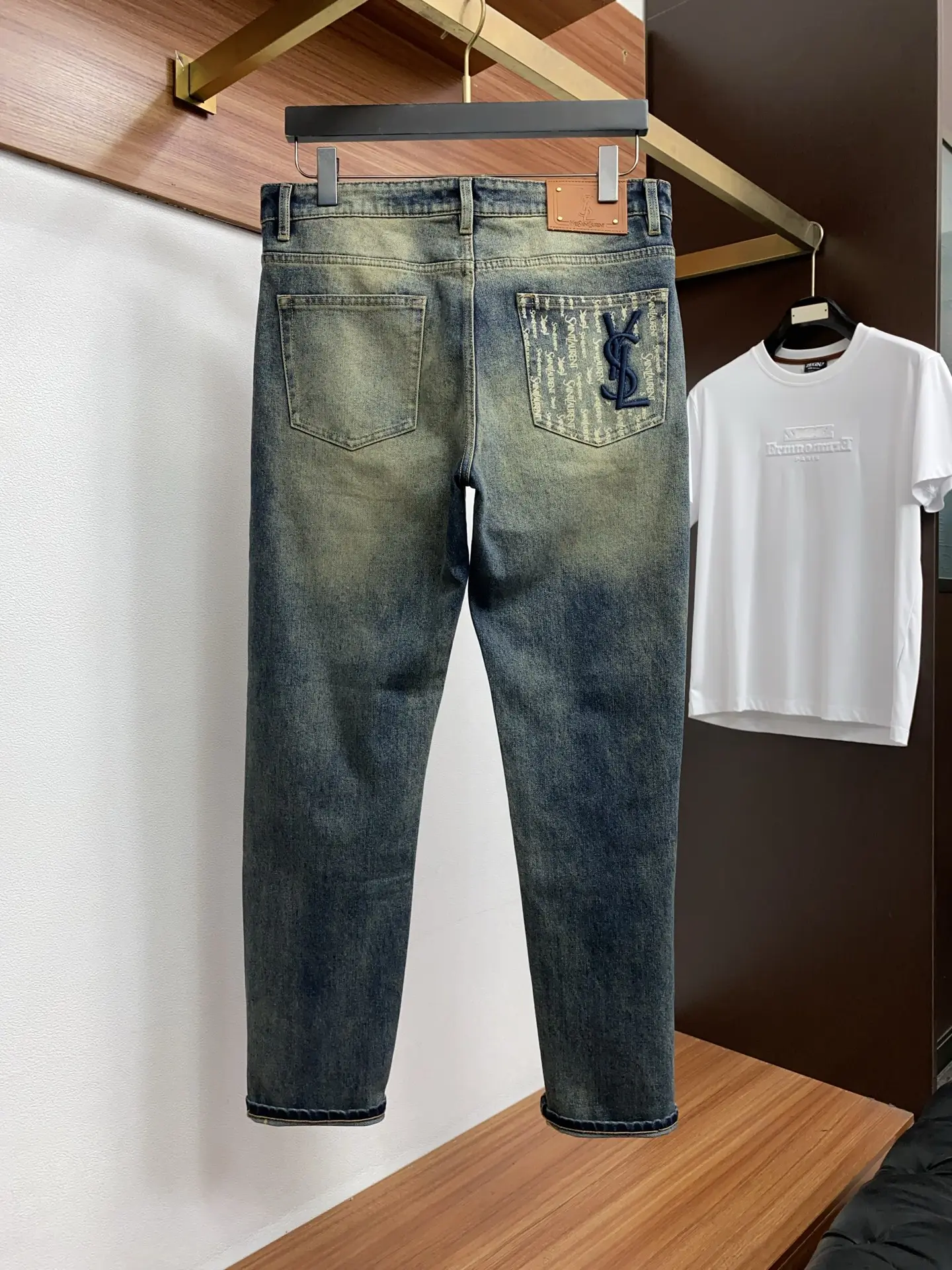 Monogram Embroidered Slim-Fit Straight-Leg Jeans D17523870 — view 2