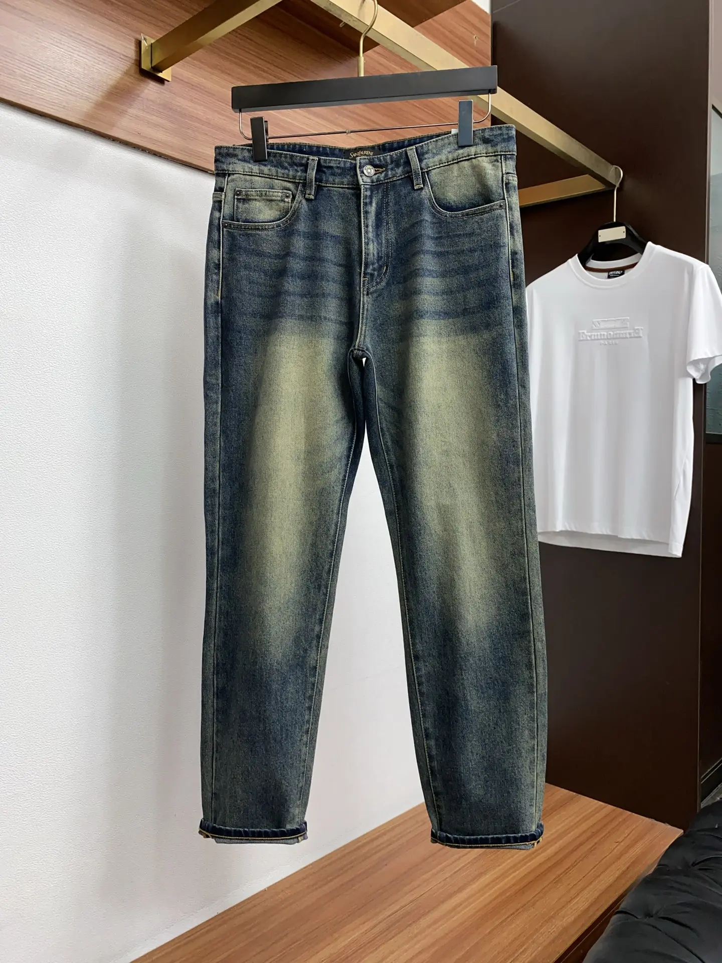 Monogram Embroidered Slim-Fit Straight-Leg Jeans D17523870 — view 3