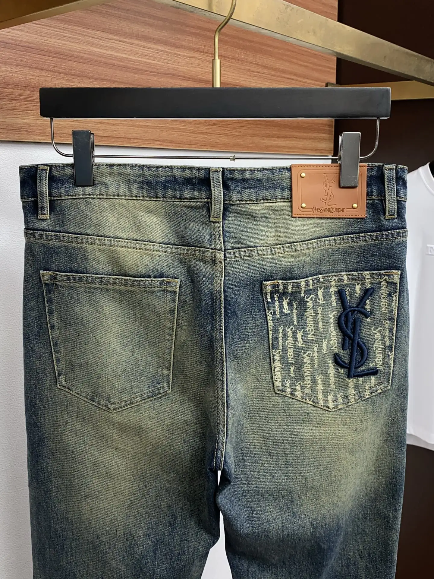 Monogram Embroidered Slim-Fit Straight-Leg Jeans D17523870 — view 9
