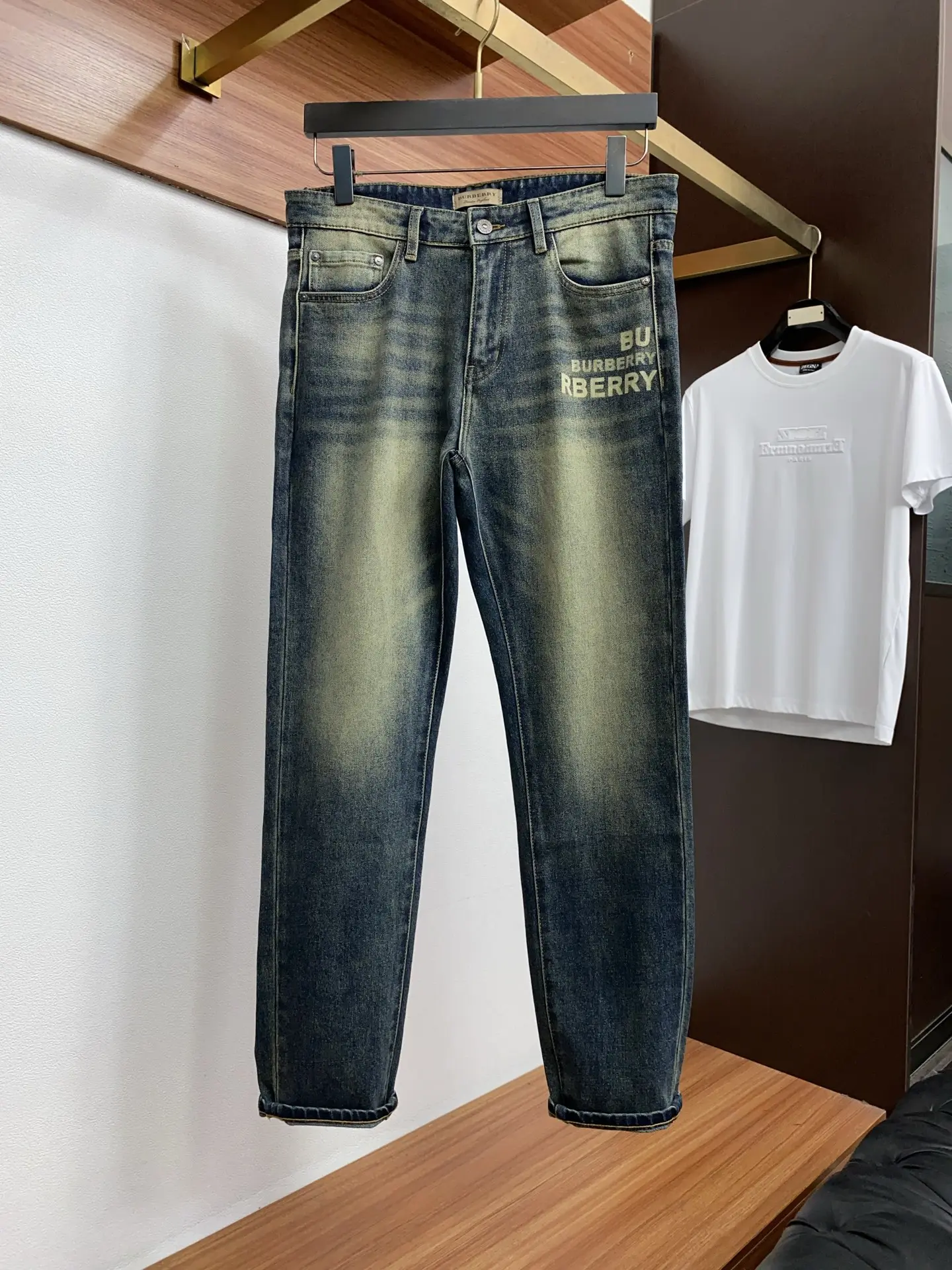 Slim-Fit Straight-Leg Check Pocket Jeans D17523881 — view 3
