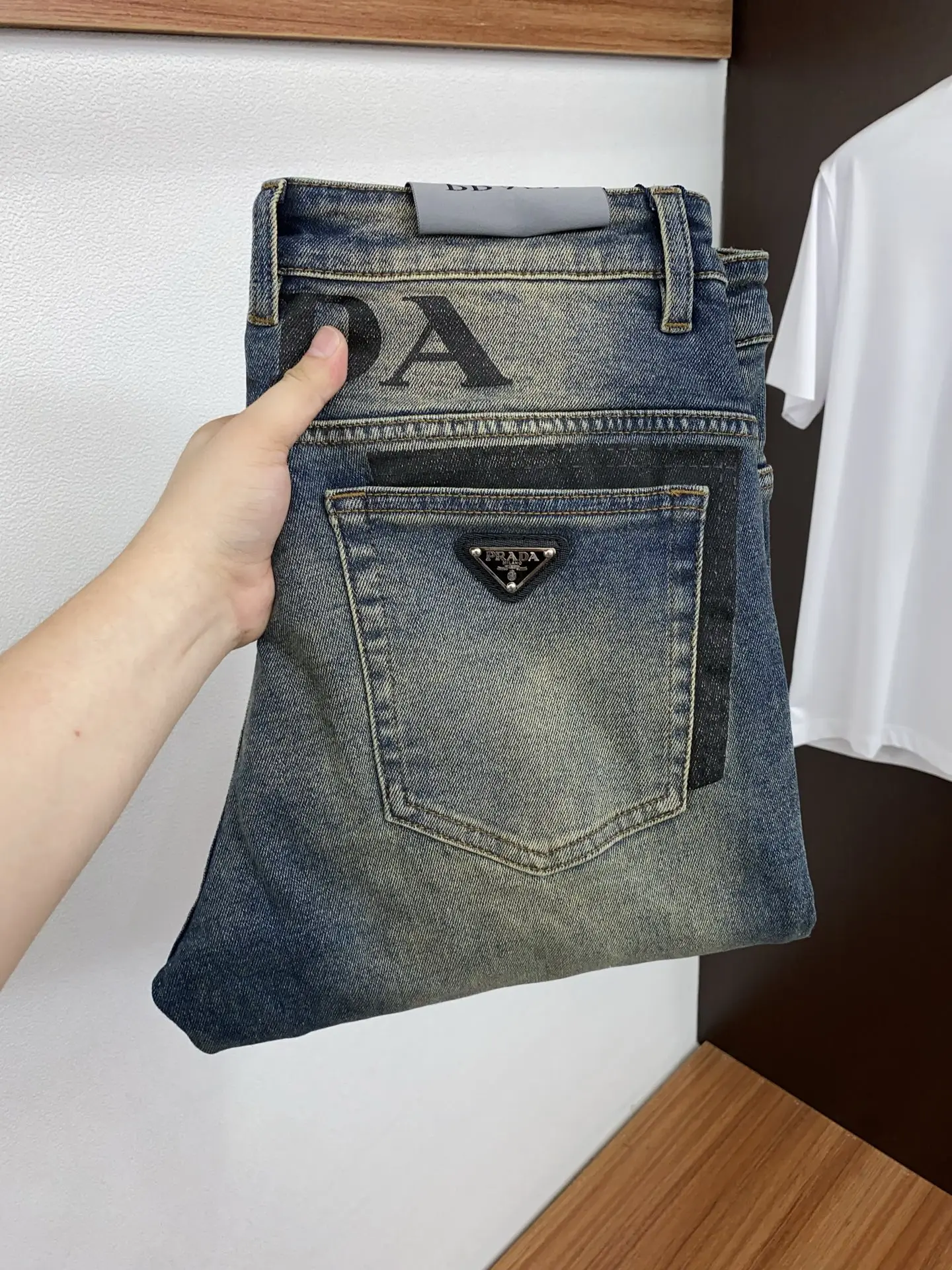 Slim-Fit Straight-Leg Jeans with Triangle Logo D17523880
