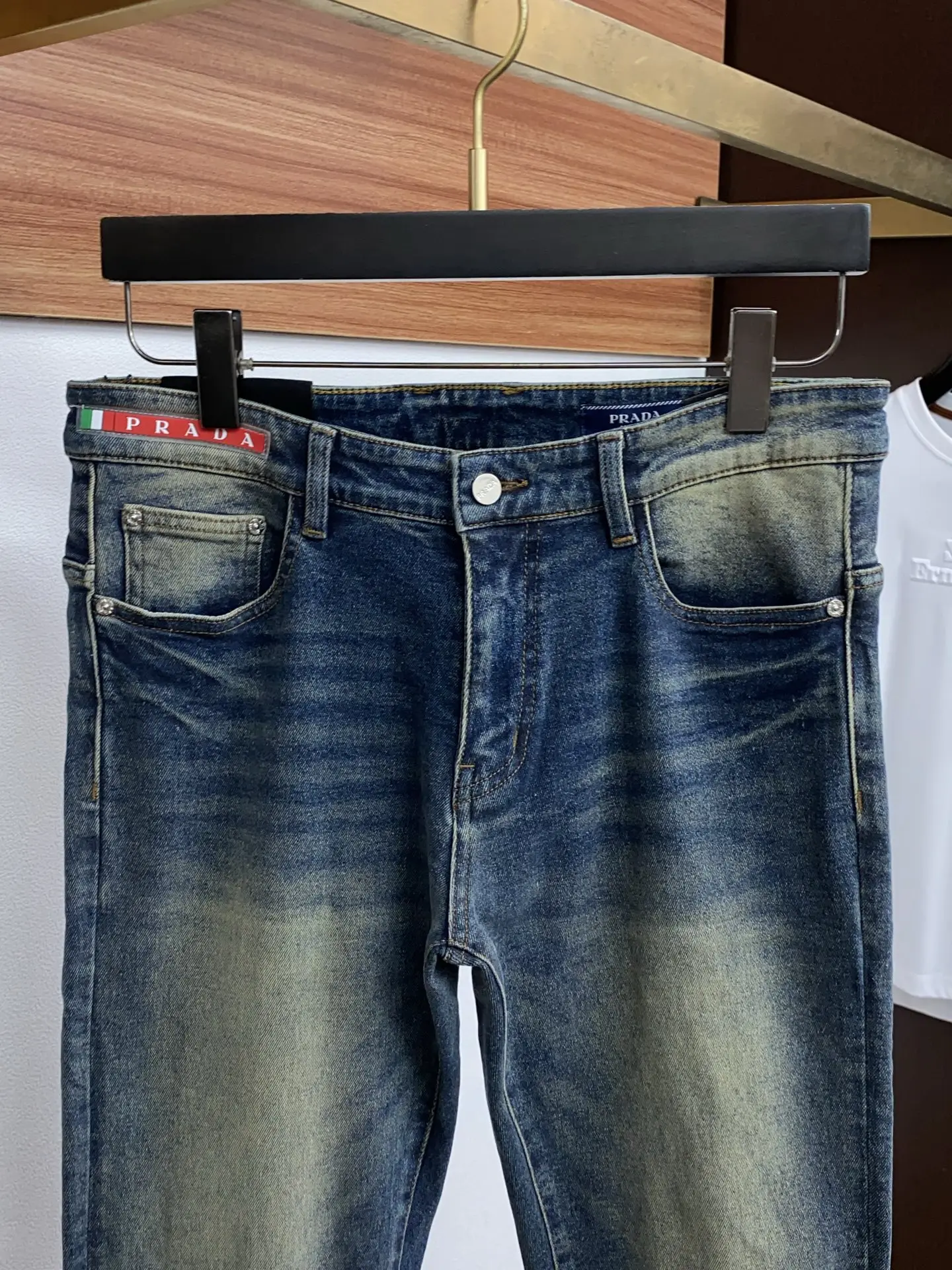 Slim-Fit Straight-Leg Jeans with Triangle Logo D17523880 — view 3