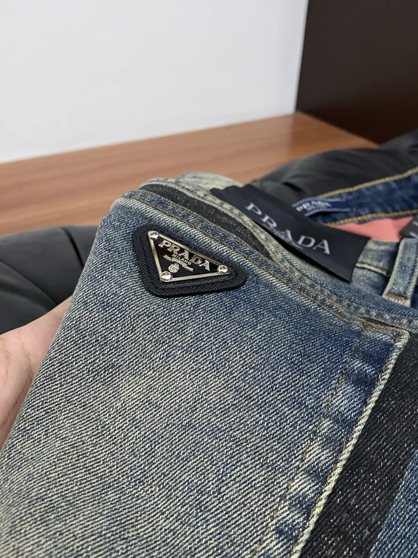 Slim-Fit Straight-Leg Jeans with Triangle Logo D17523880 — view 5