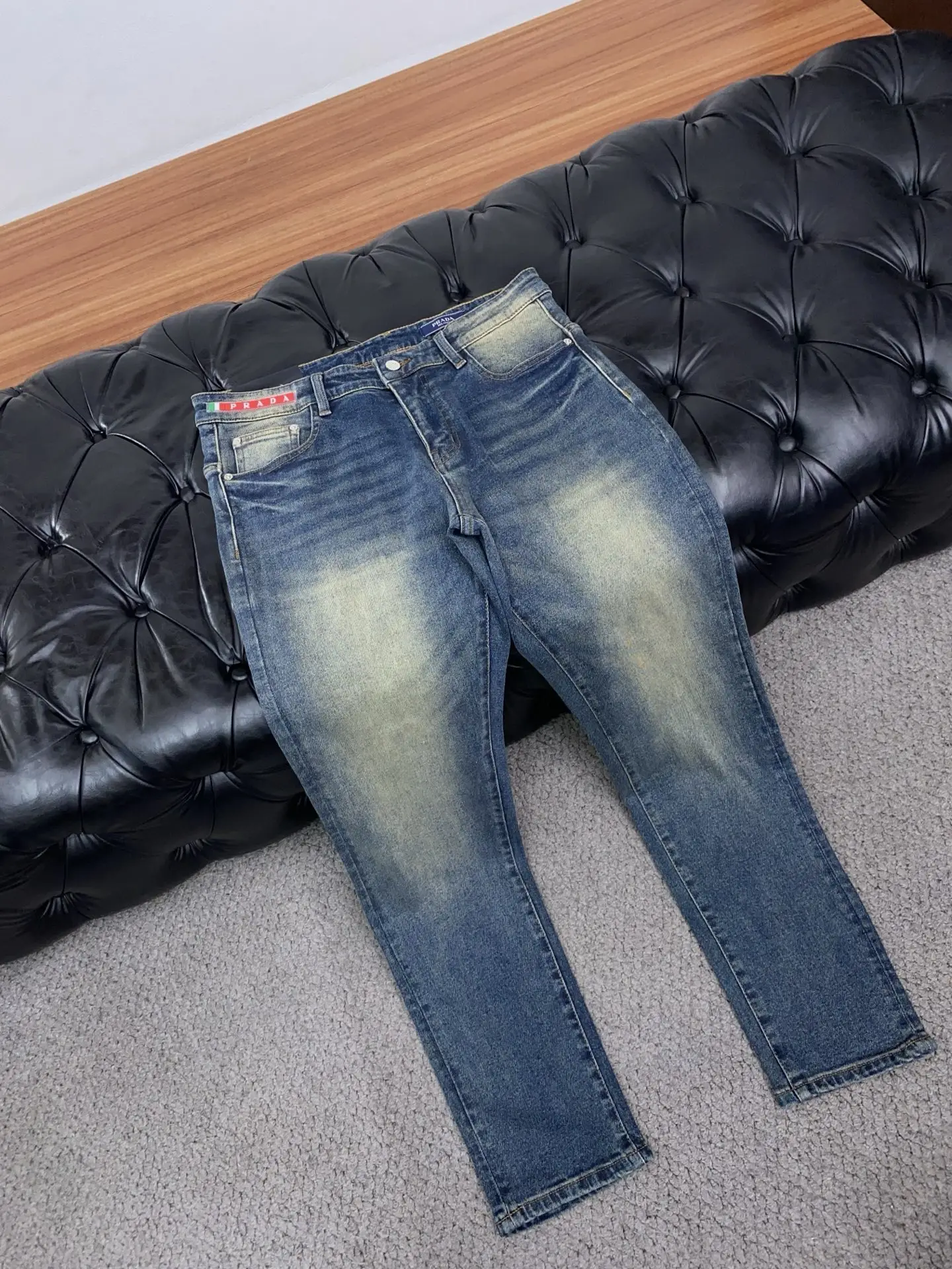 Slim-Fit Straight-Leg Jeans with Triangle Logo D17523880 — view 6