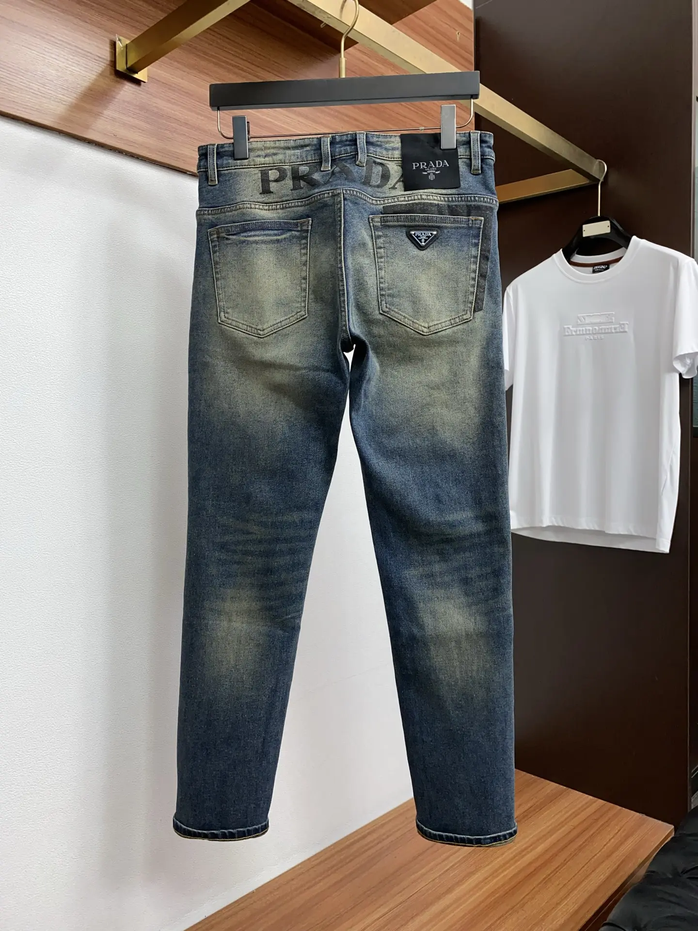 Slim-Fit Straight-Leg Jeans with Triangle Logo D17523880 — view 8
