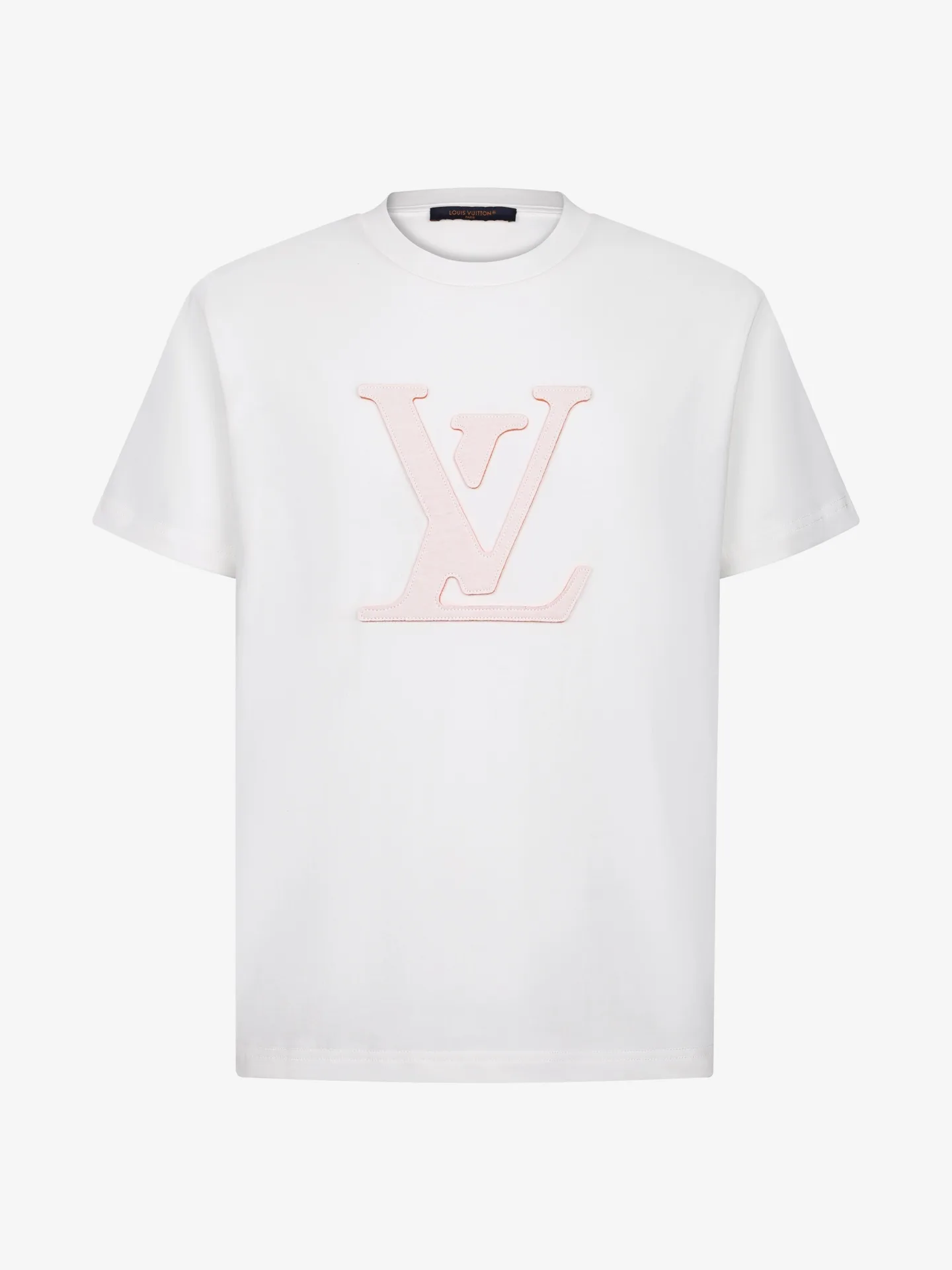 Laser-Cut Logo Appliqué Cotton T-Shirt D17521157