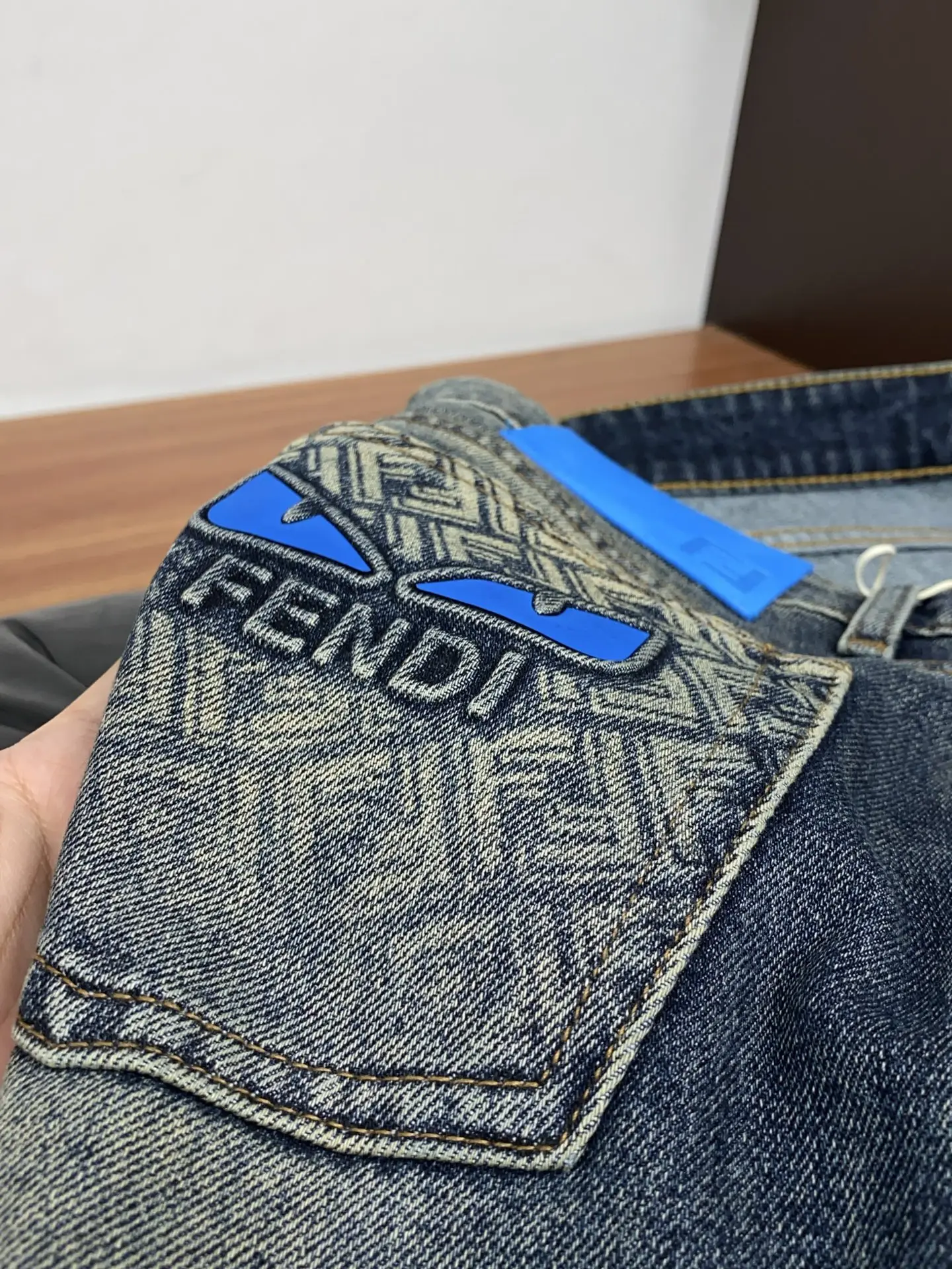 Slim-Fit Straight-Leg Jeans with Logo Patch D17523875 — view 6