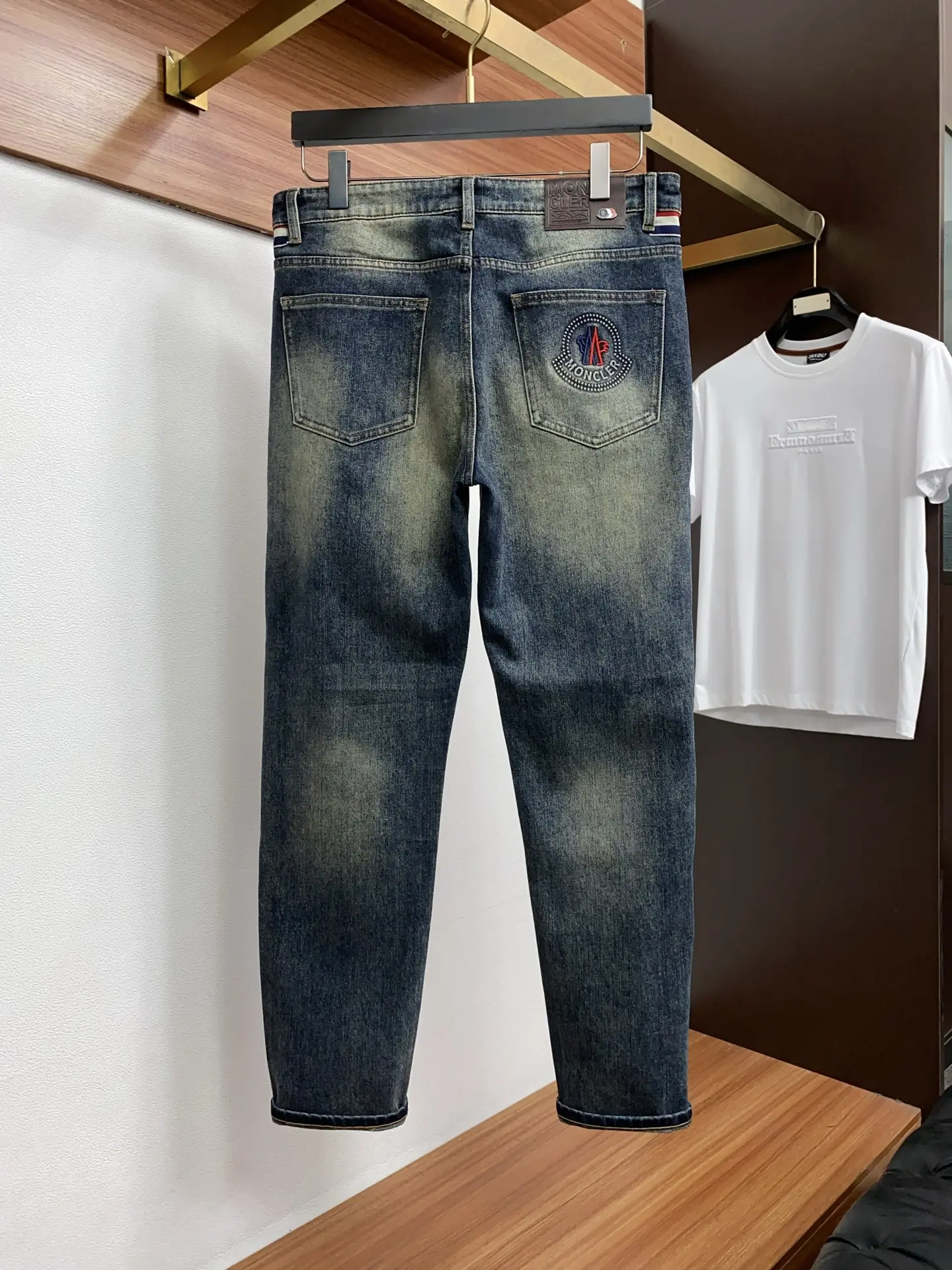 Moncler Slim-Fit Straight-Leg Jeans D17523869 — view 2