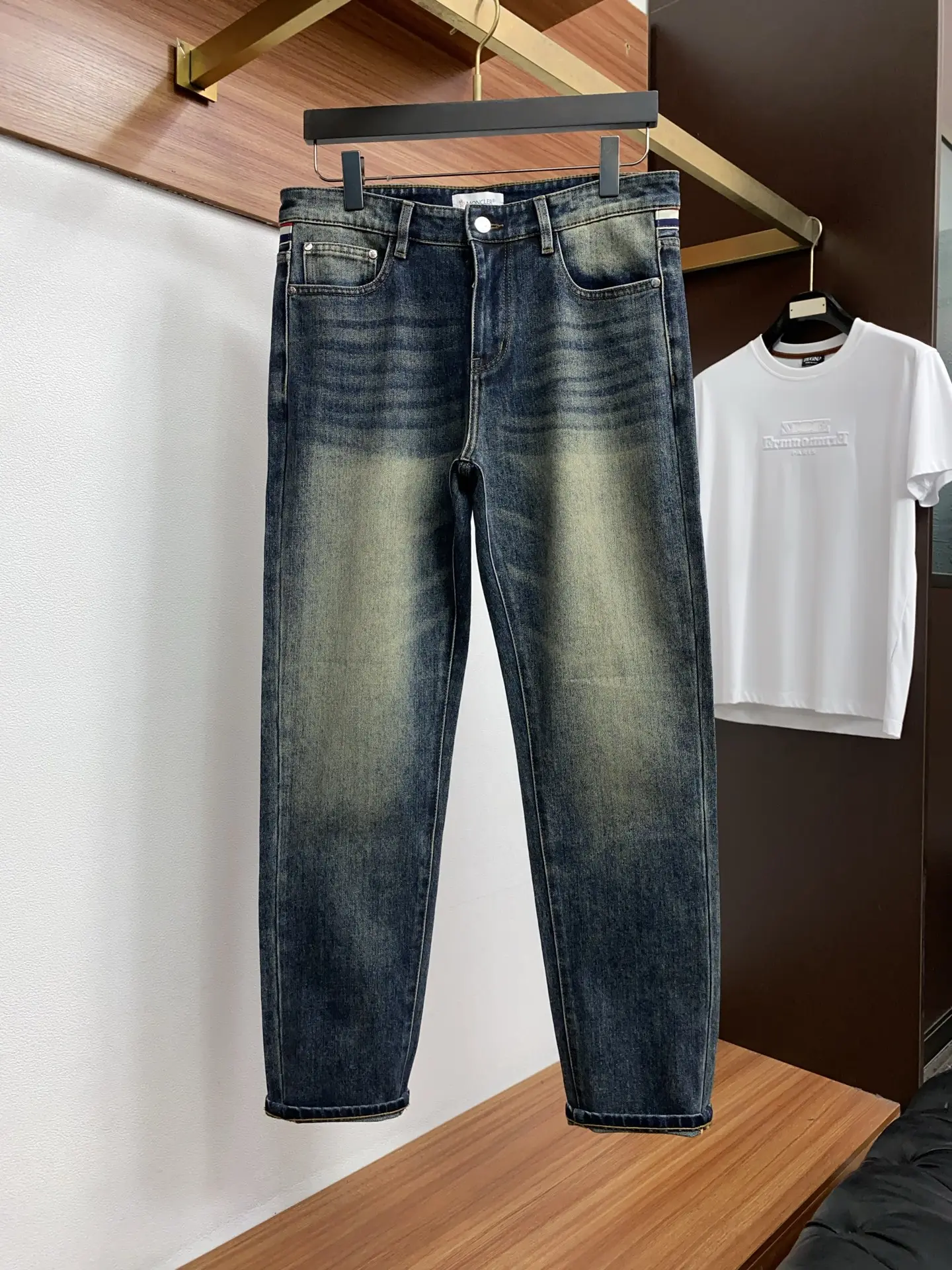 Moncler Slim-Fit Straight-Leg Jeans D17523869 — view 3