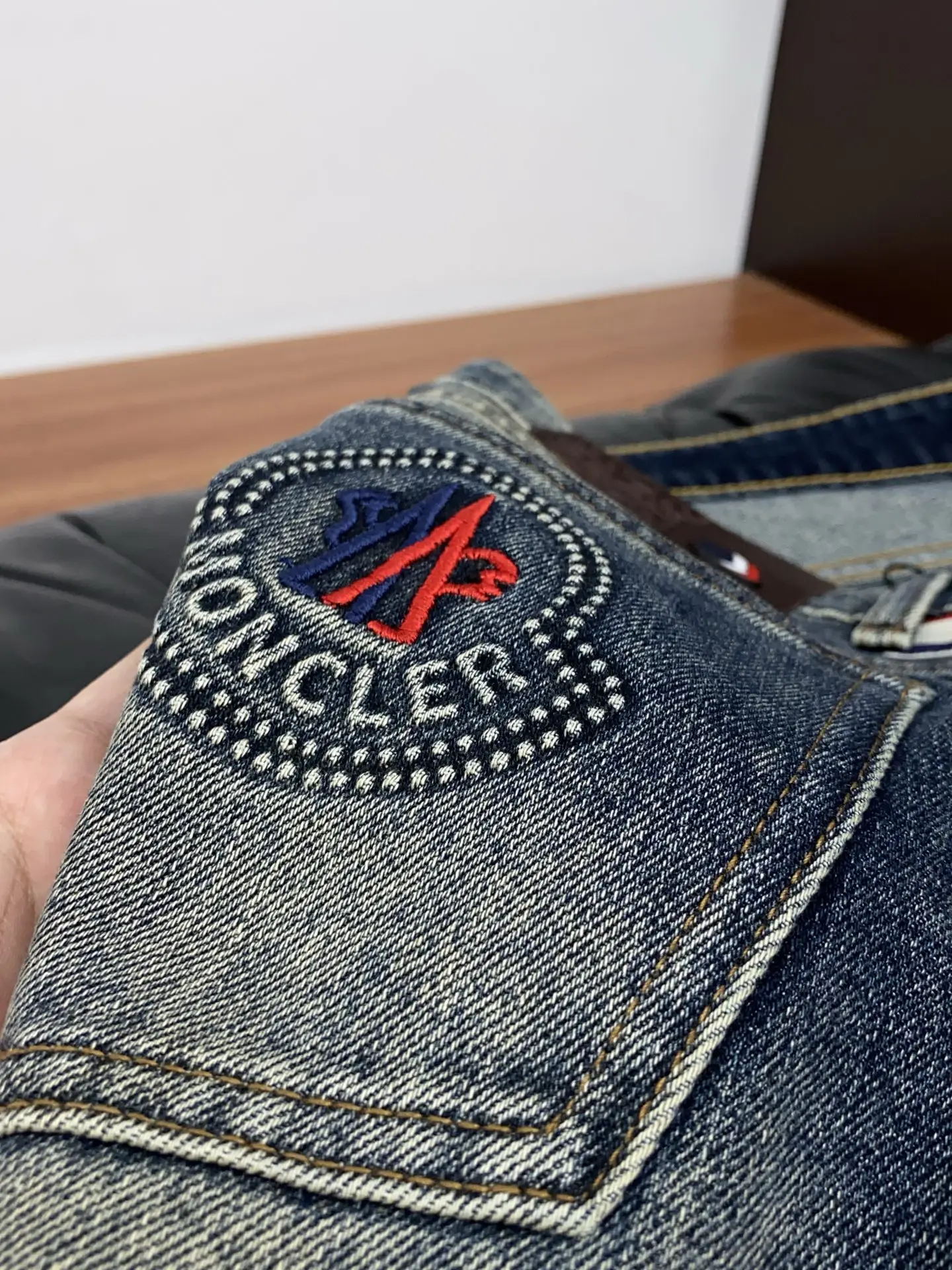 Moncler Slim-Fit Straight-Leg Jeans D17523869 — view 6