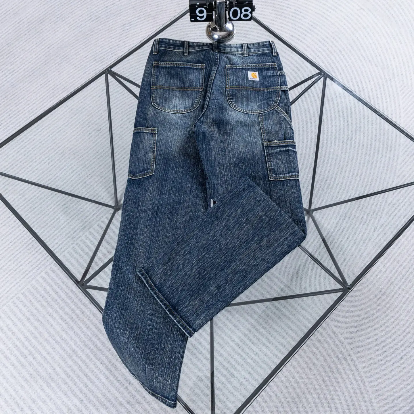Double-Knee Straight-Leg Logger Jeans D17523899 — view 2