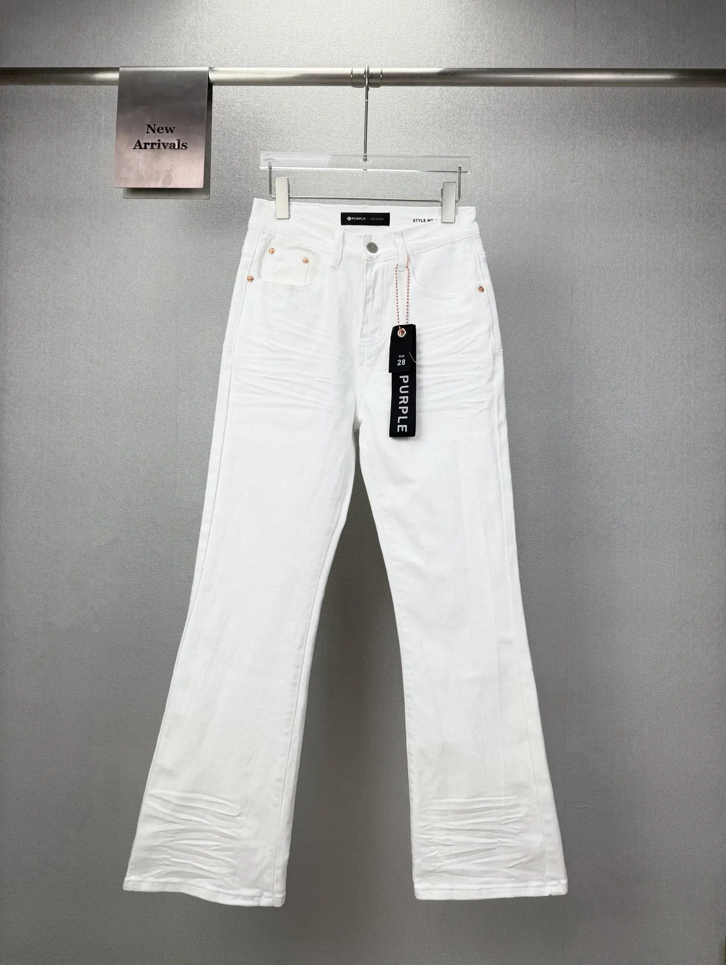 Crinkled Flare-Leg Stretch Jeans D17523173