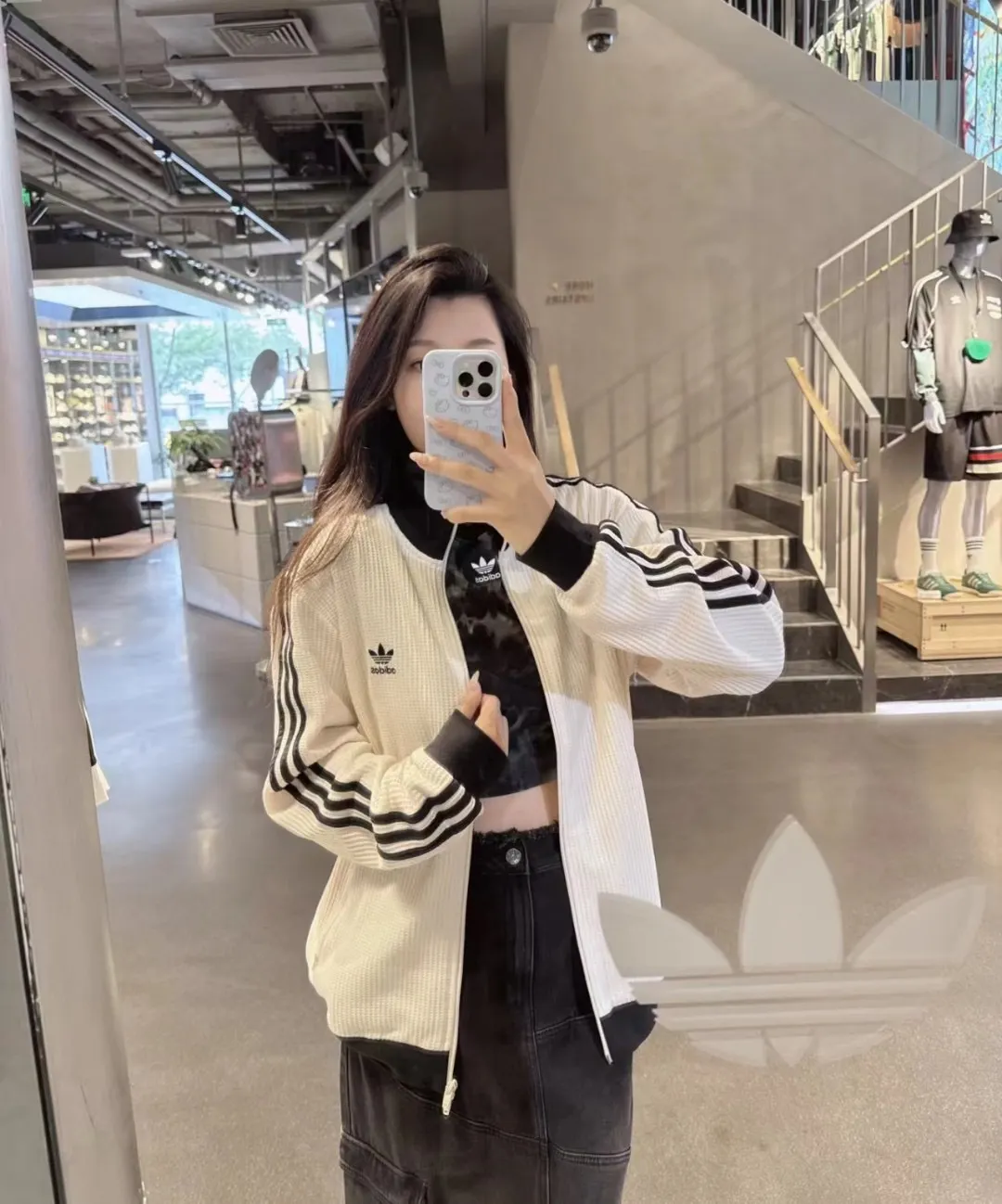 Waffle-Knit Zip-Up Track Jacket D17523032 — view 2