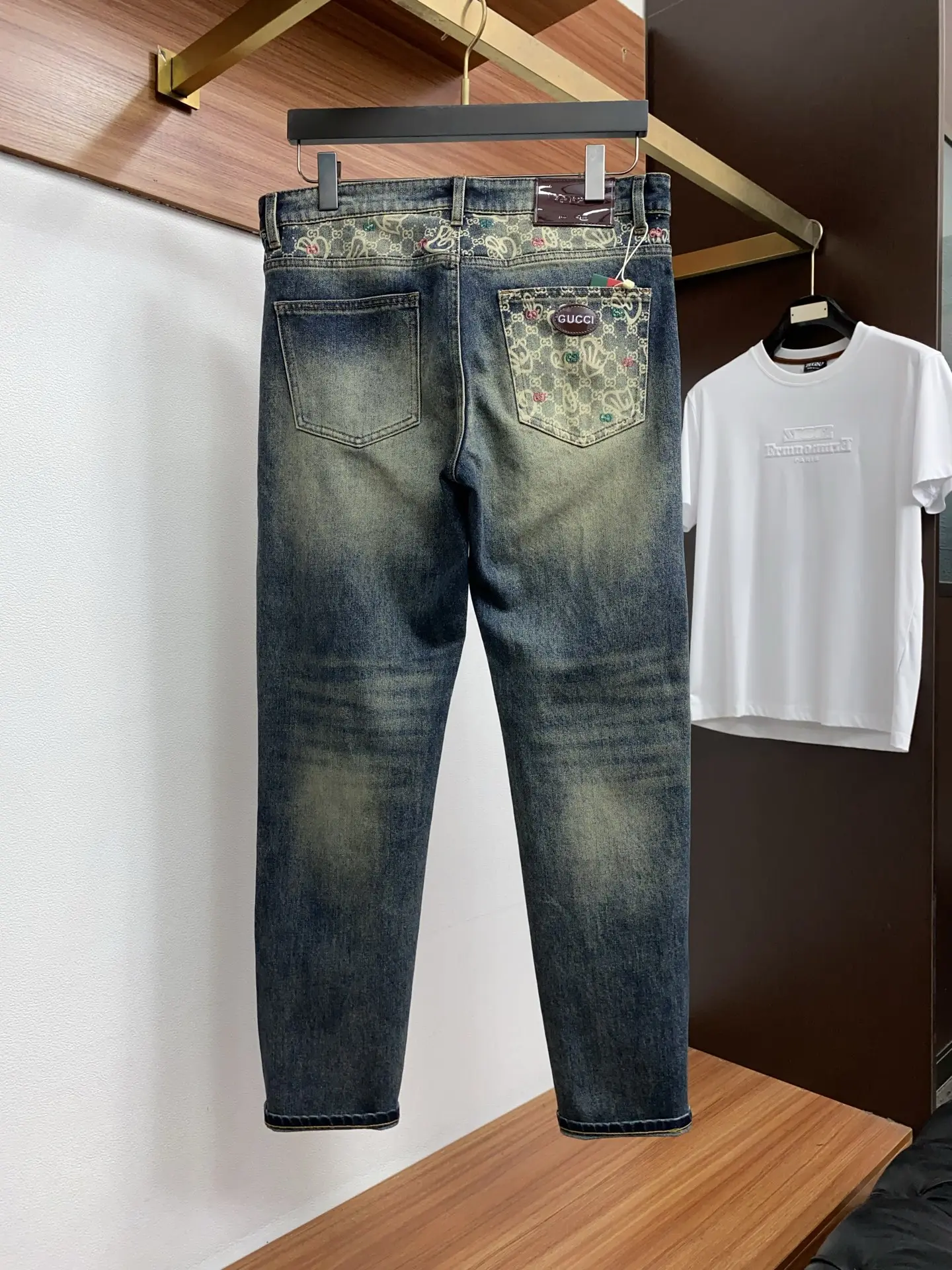 Monogram Slim-Fit Straight-Leg Jeans D18023868 — view 2